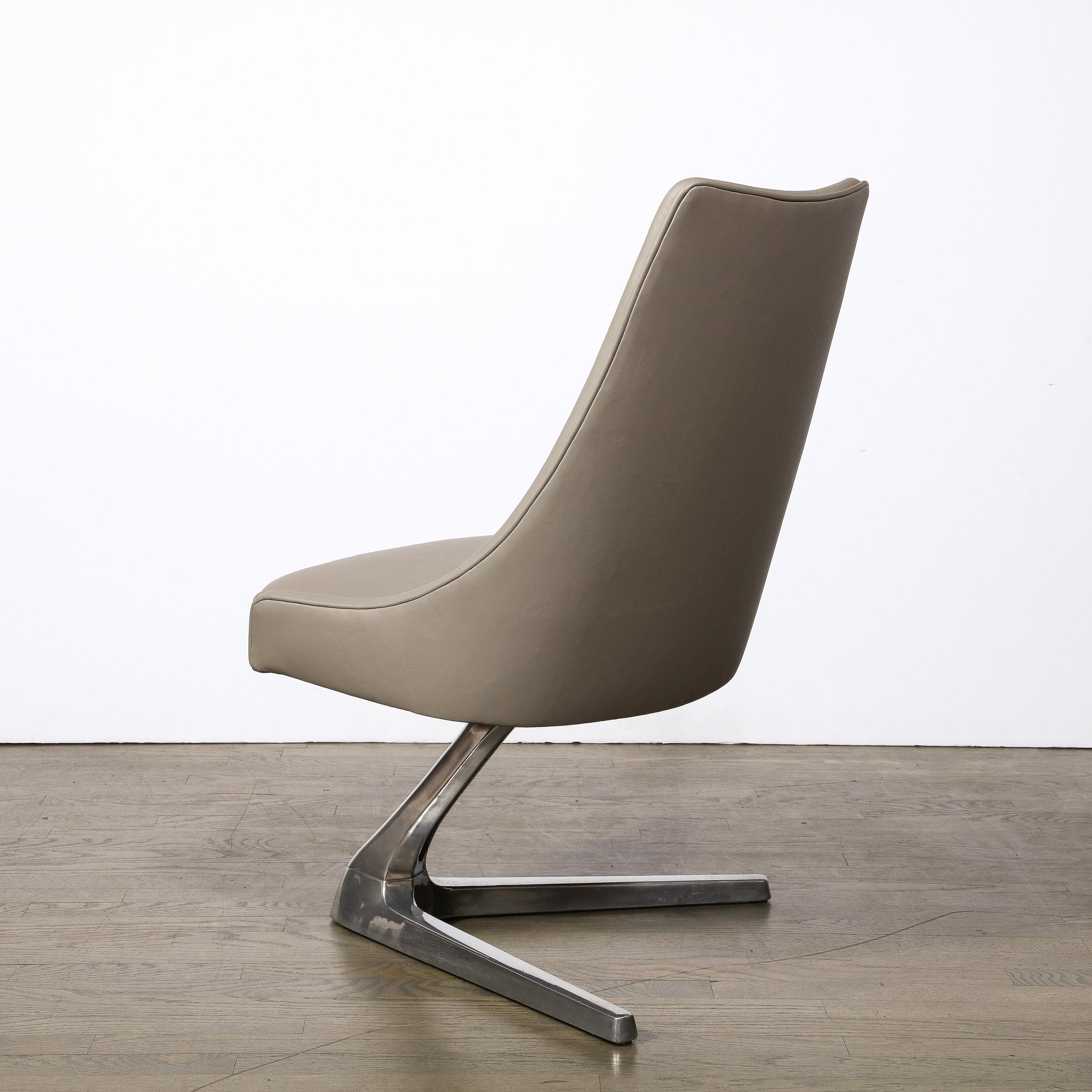 Aluminum Mid-Century Modernist Chromecraft Sculpta Unicorn Swivel Chair For Sale