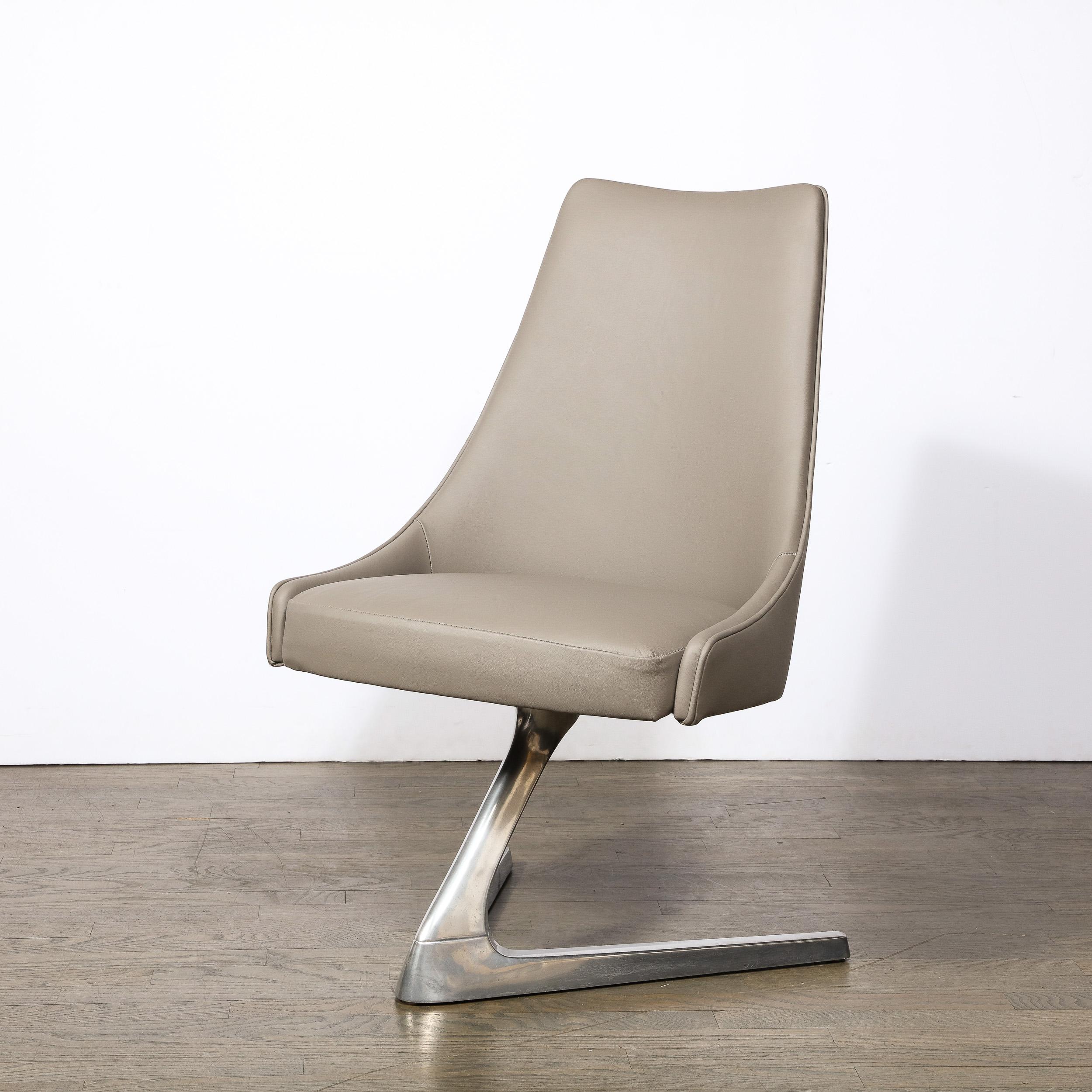 Sedia girevole Unicorno Chromecraft Sculpta Modernista del Mid-Century in vendita 2