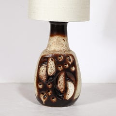 Mid-Century Modernist Volcanic Glazed Ceramic Table Lamp by Hustadt Leuchten