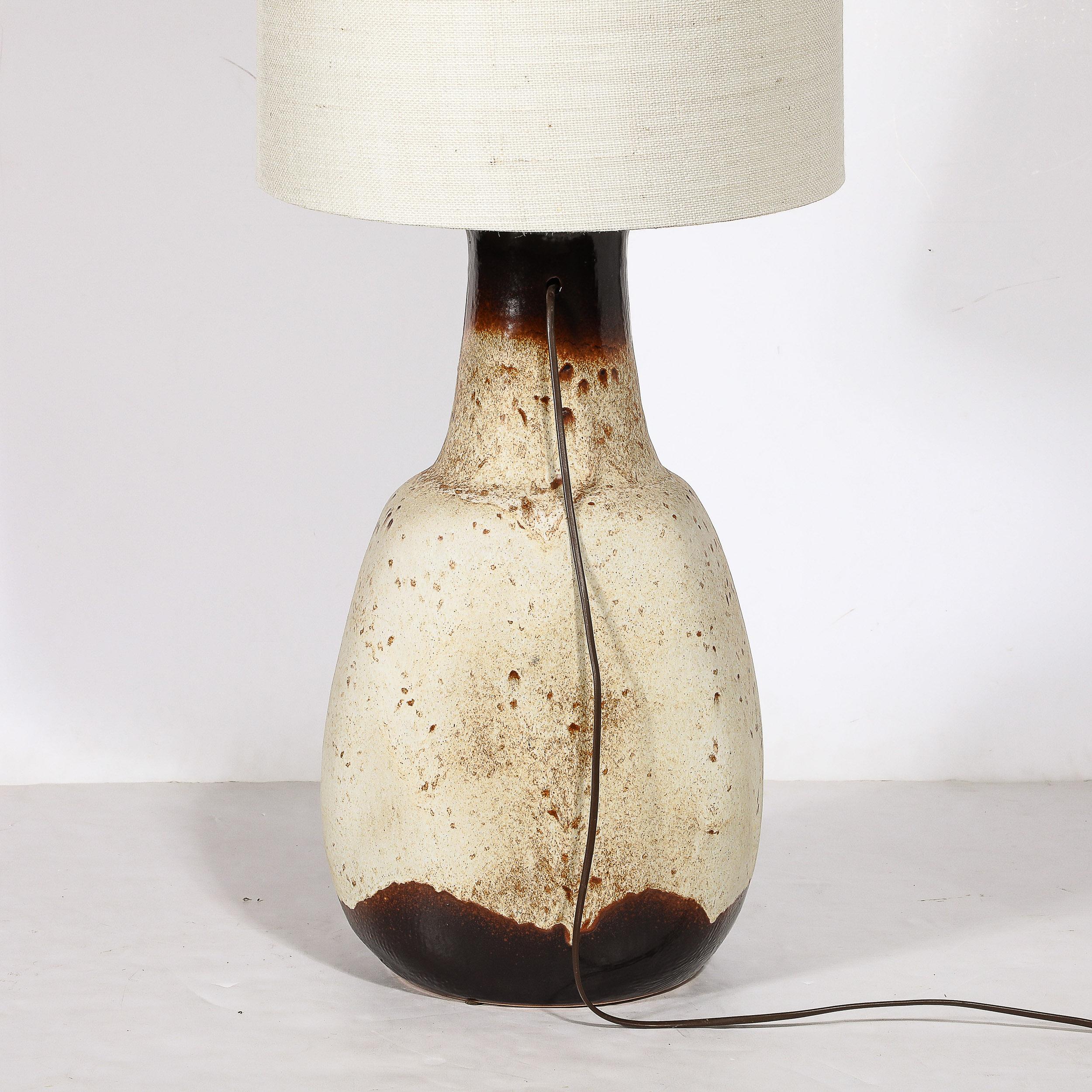 Céramique Lampe de bureau moderniste du milieu du siècle dernier en céramique vernissée volcanique de Hustadt Leuchten en vente