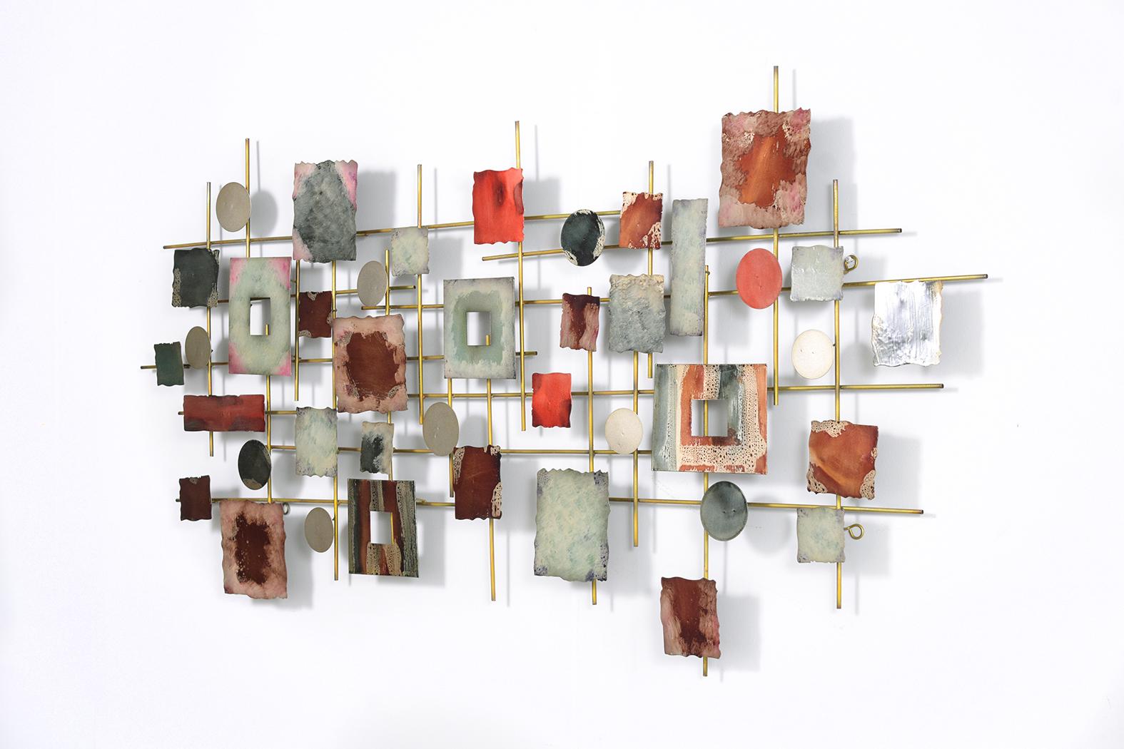 Hand-Crafted Mid-Century Modernist Wall Sculpture