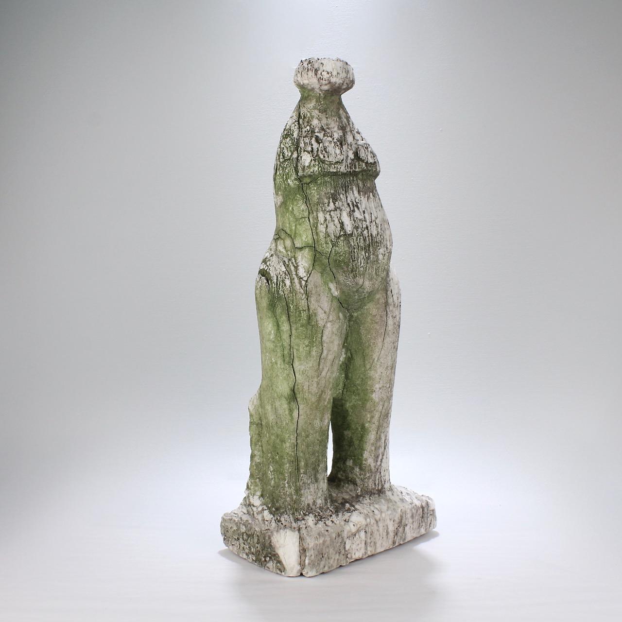 Mid-Century Modernist Weathered Marble Sculpture of a Venus 3