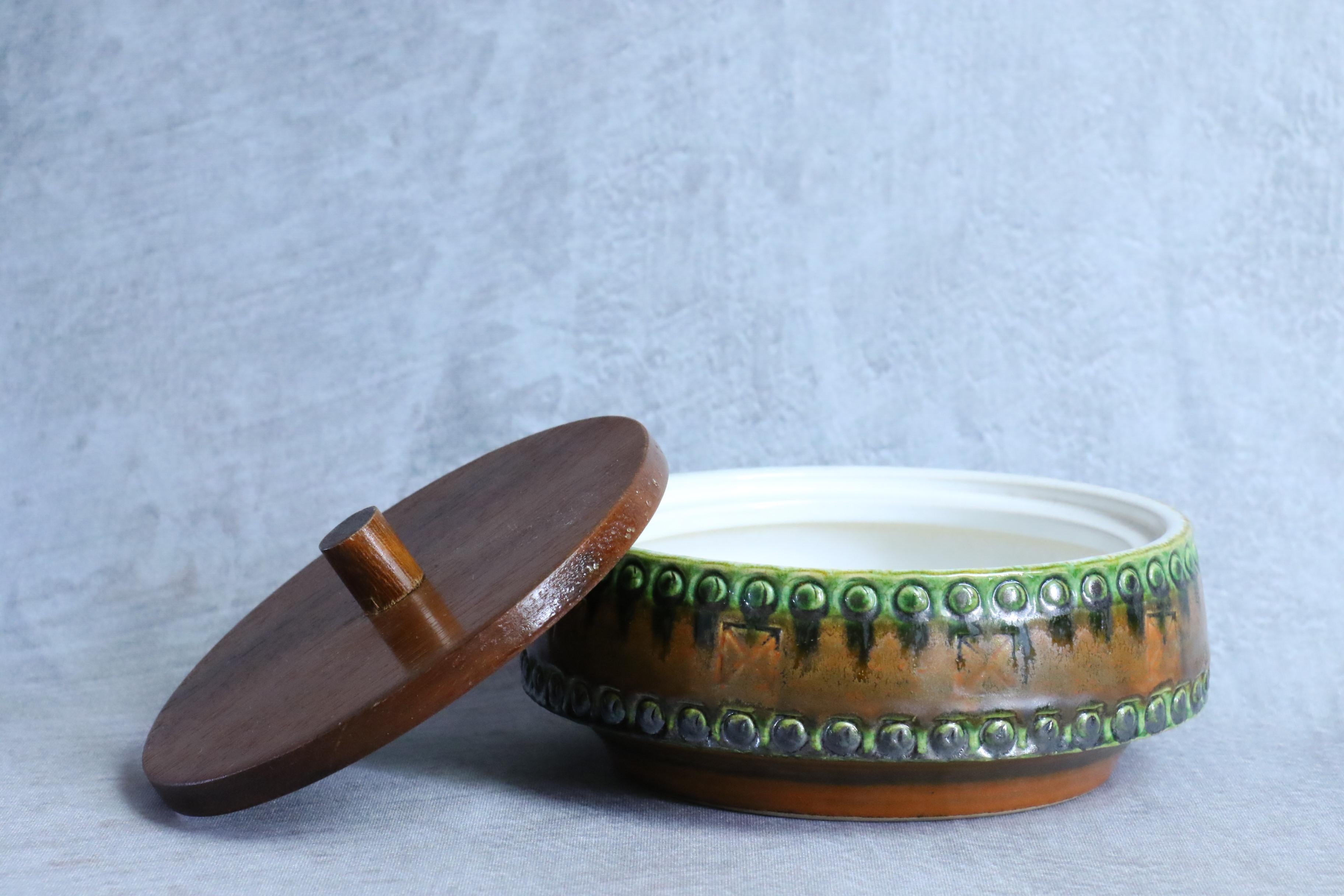 Ceramic Mid-Century Modernist West Germany Box by Scheurich Keramik, circa 1970