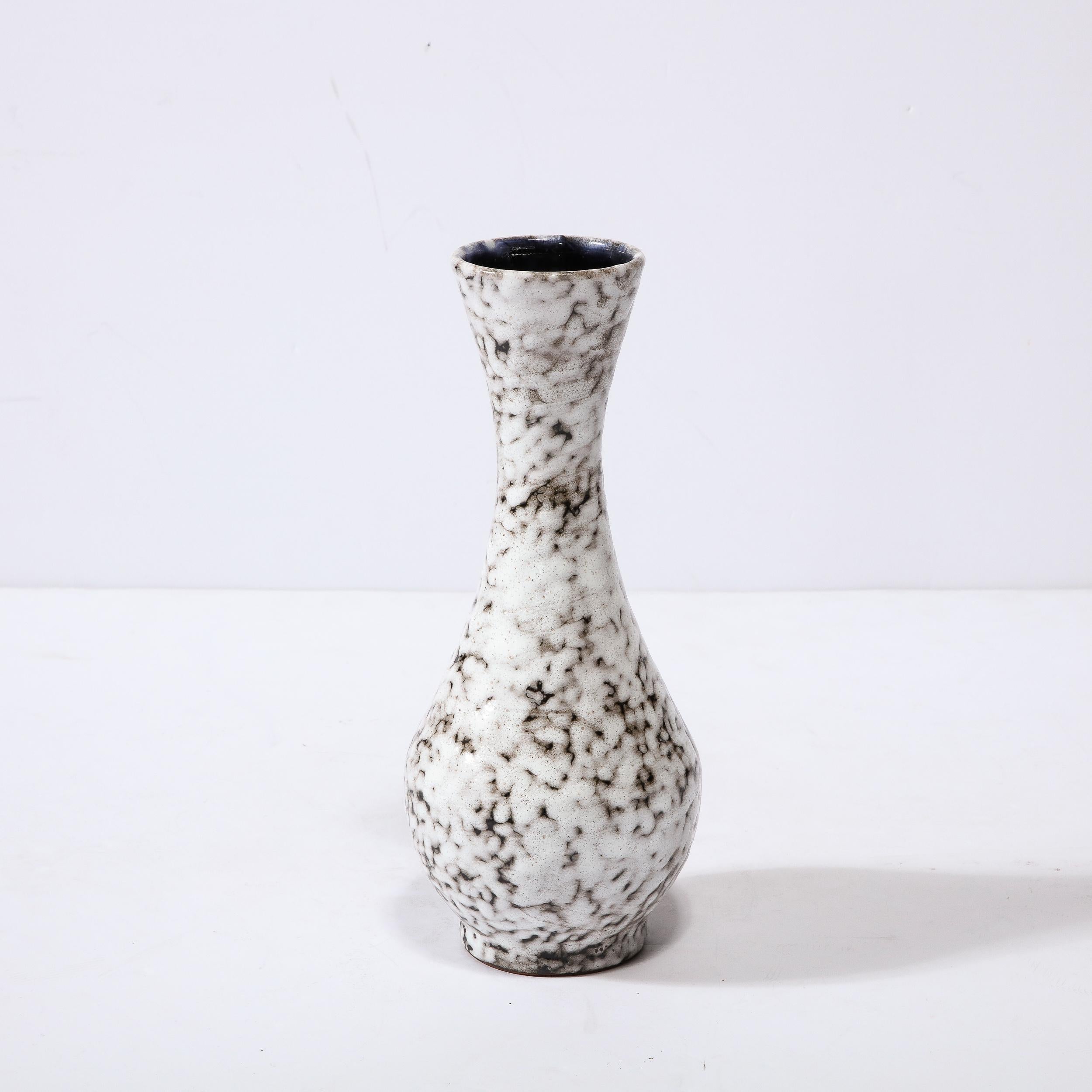 Mid-Century Modernist White and Earth Toned Ceramic Vase For Sale 8