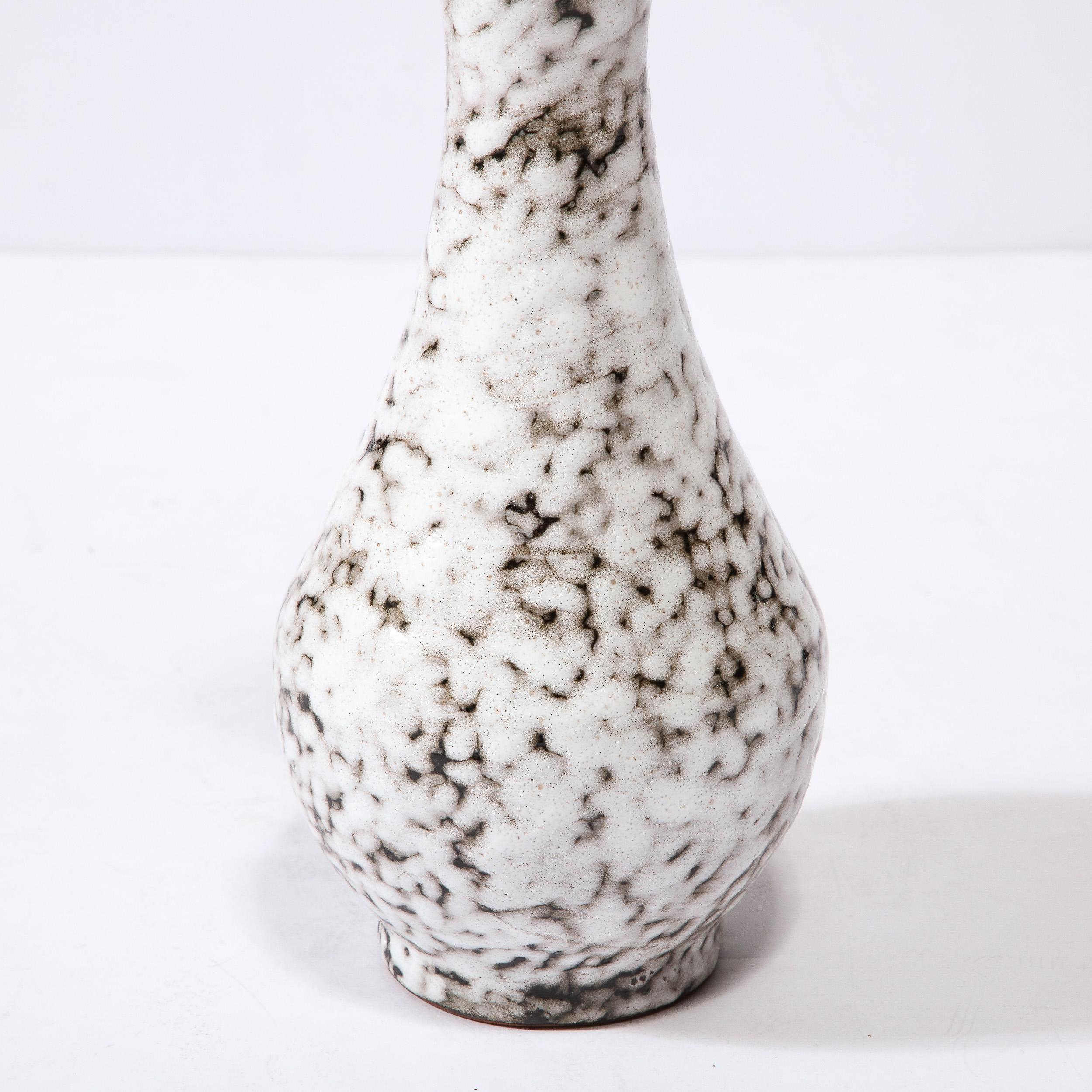 Mid-Century Modernist White and Earth Toned Ceramic Vase For Sale 9