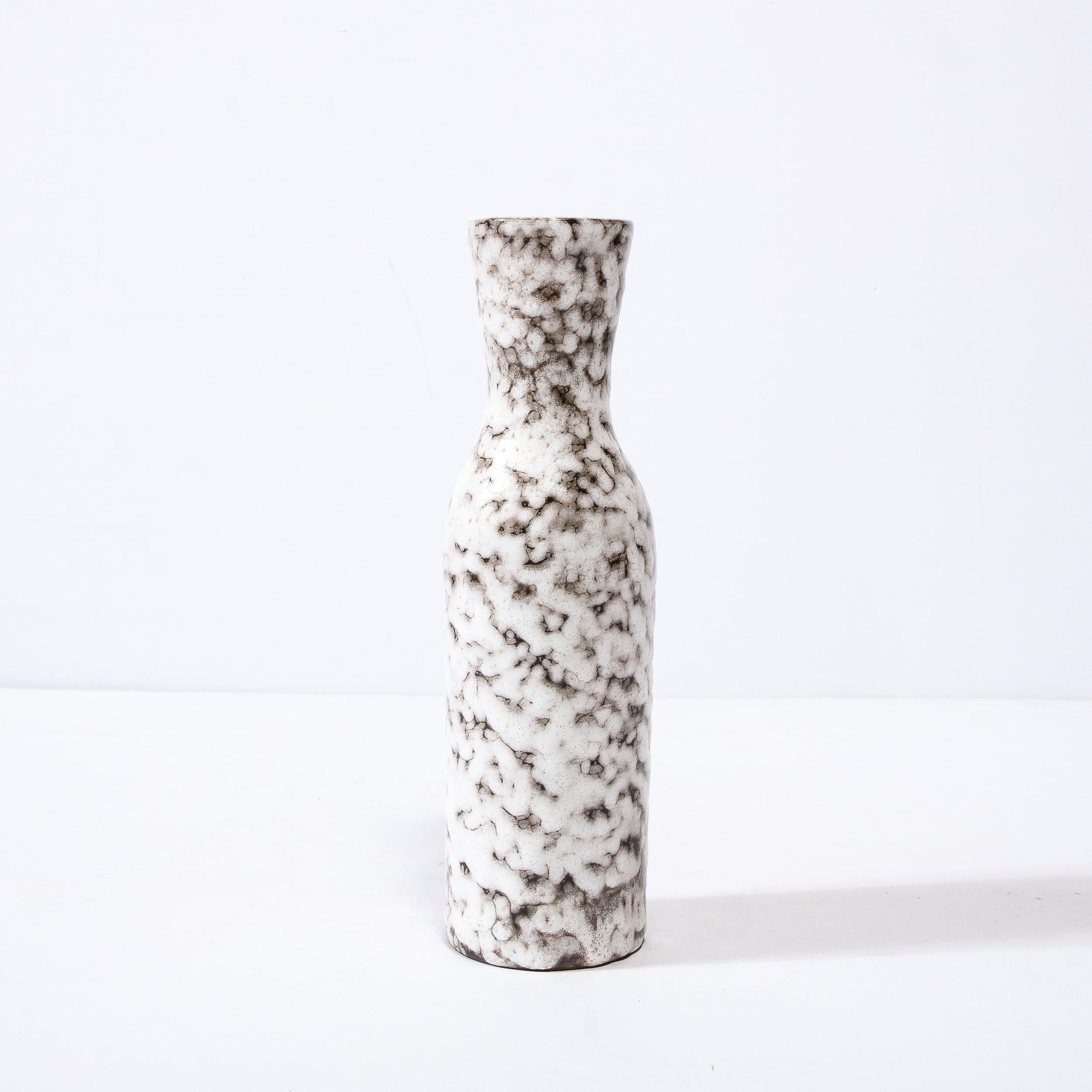 Mid-Century Modernist White and Earth Toned Ceramic Vase For Sale 10