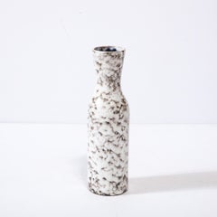 Vase moderniste du milieu du siècle en céramique blanche et couleur terre