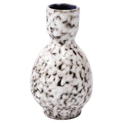 Vase moderniste du milieu du siècle en céramique blanche et couleur terre 