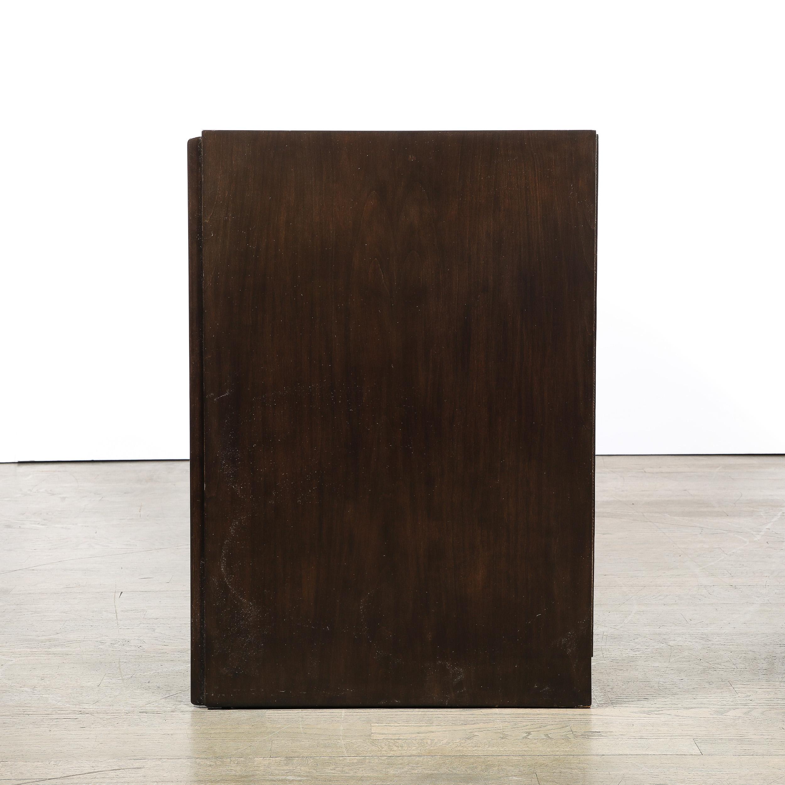 Mid-Century Modernist X Form Low Chest  in Rich Brown Walnut by Paul Frankl For Sale 5