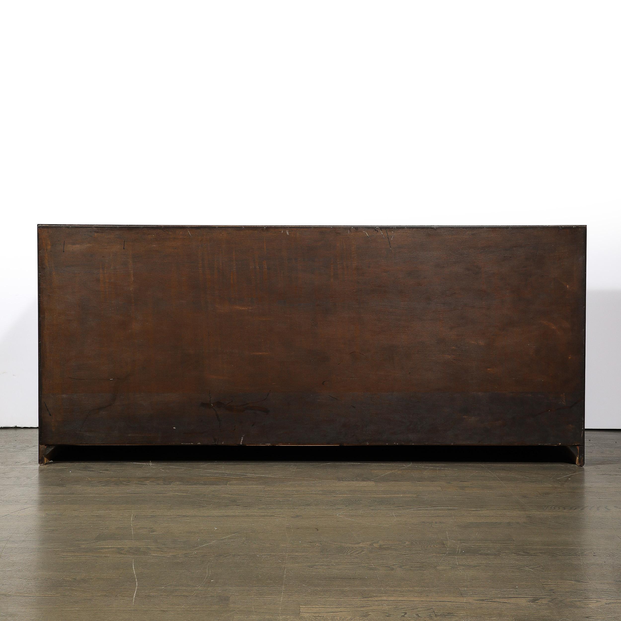 Mid-Century Modernist X Form Low Chest  in Rich Brown Walnut by Paul Frankl For Sale 6