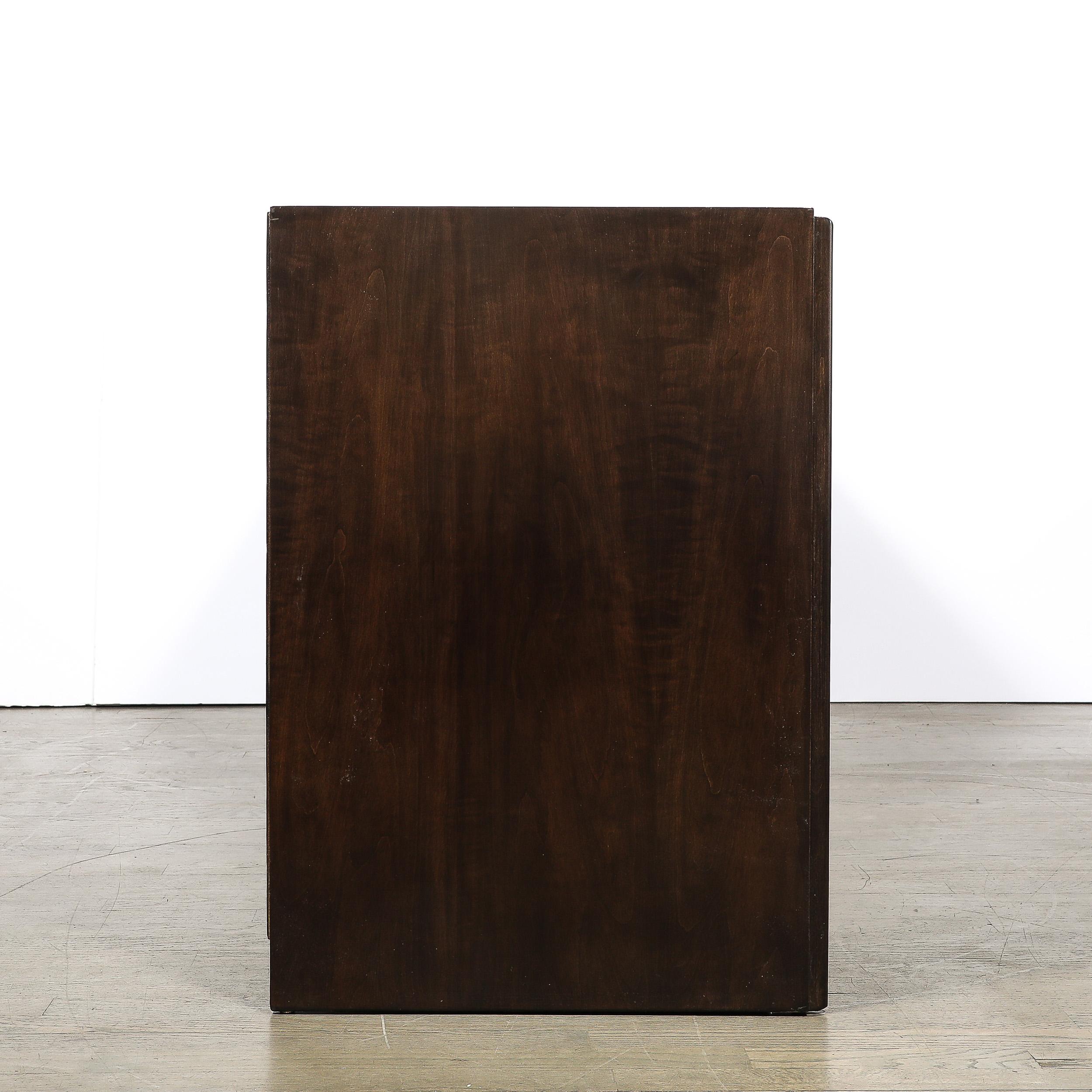 Mid-Century Modernist X Form Low Chest  in Rich Brown Walnut by Paul Frankl For Sale 1
