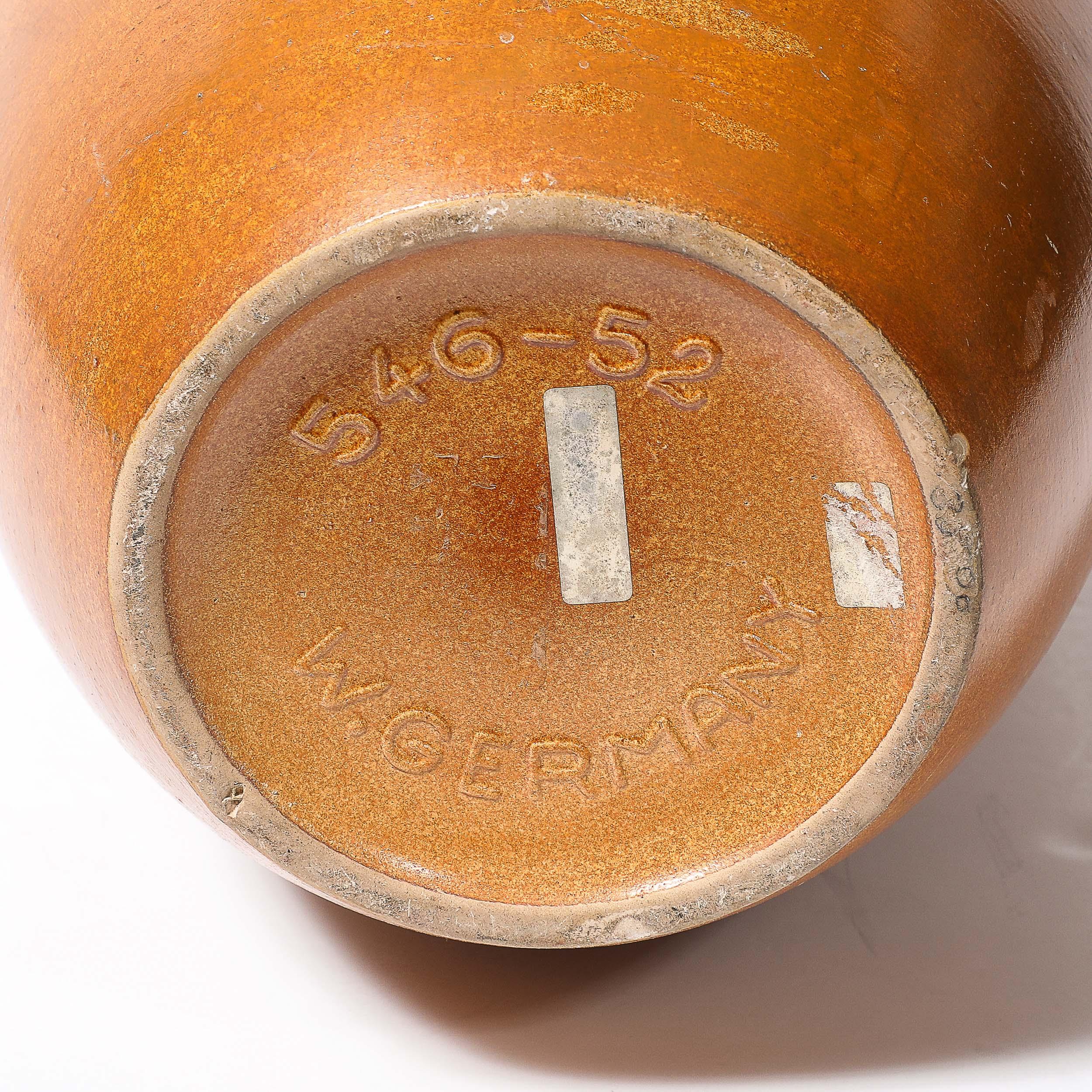 Porte-parapluies en céramique émaillée OCHRE et safran, moderniste du milieu du siècle en vente 4