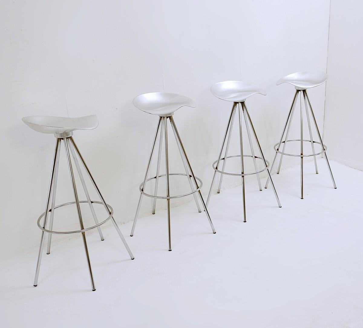 Mid Century Modern 'Jamaica' Stools, by Pepe Cortés, Amat-3 in aluminium - chrome 1990s for sale in Seating, Other  Via Antica

