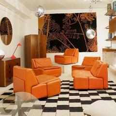 Mid-century modulable Italian armchair, 1960's - set of 4