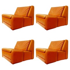 Mid-century modulable Italian armchair, 1960's - set of 4
