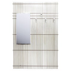 Mid-Century Modulable Slatted Aluminum Coat Rack, Italy 1970s