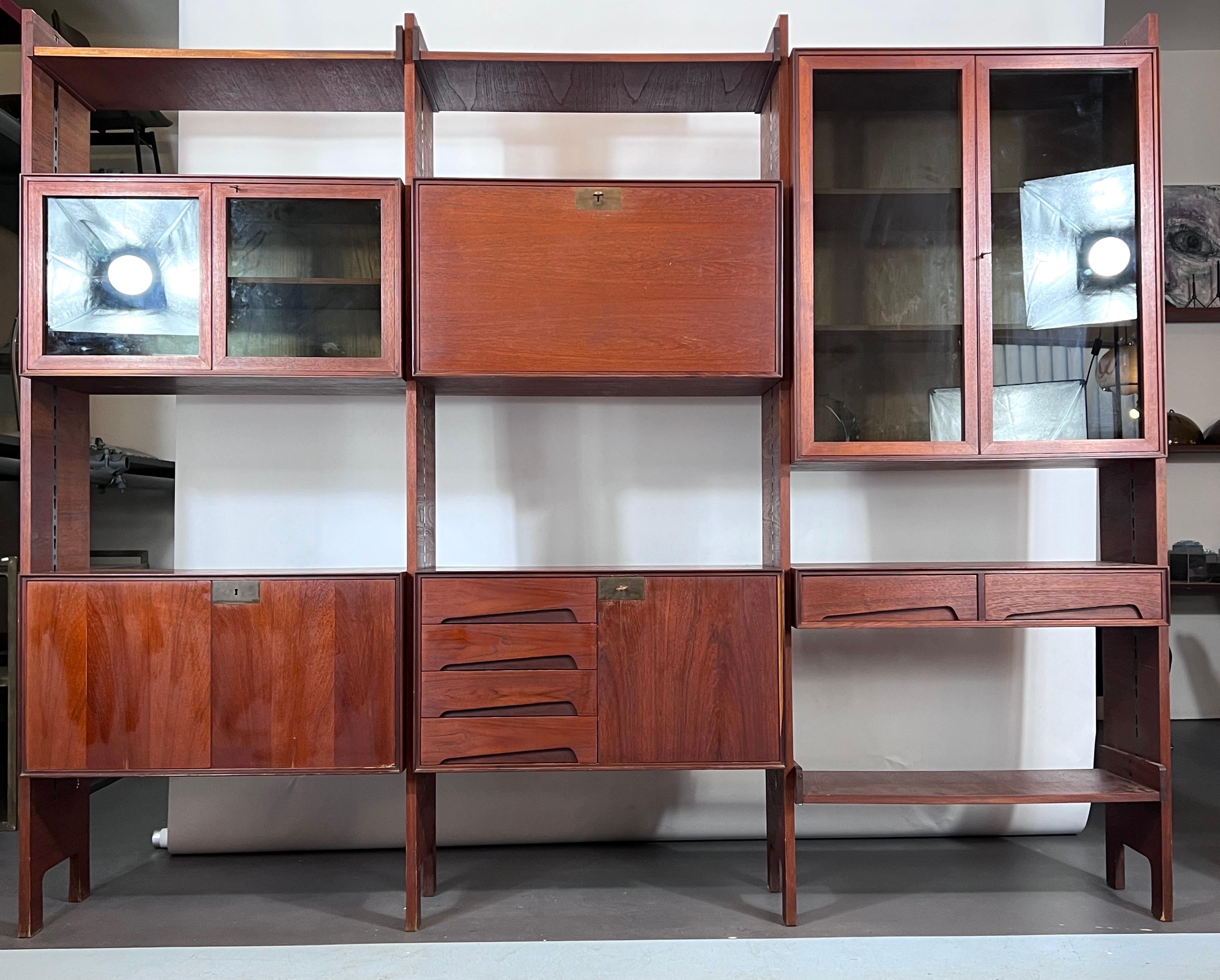 Libreria modulare di metà secolo di Edmondo Palutari per Dassi, Italia, anni '50 in vendita 6