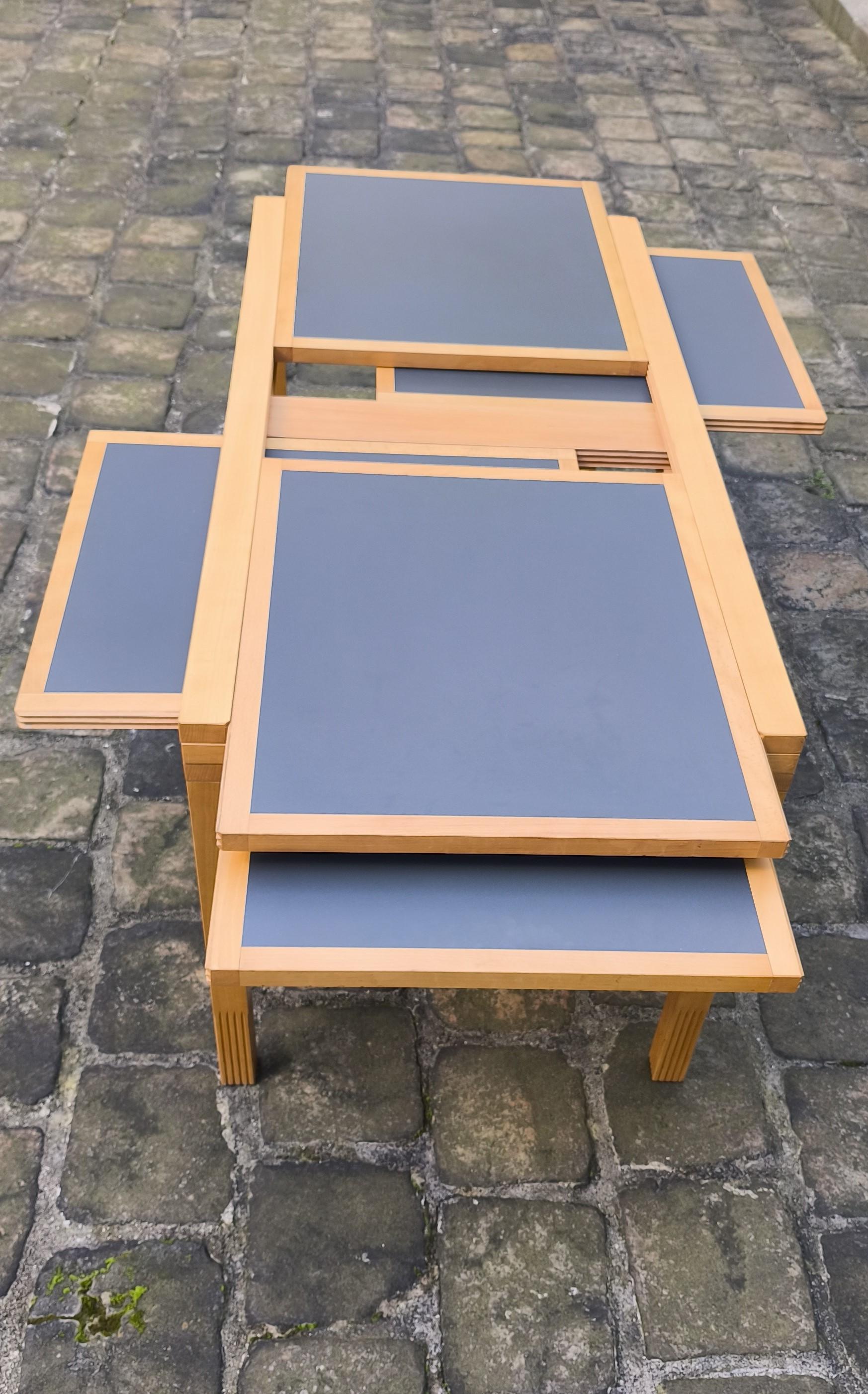 Mid Century Modular dining Table by Bernard Vuarnesson 80s - France 11