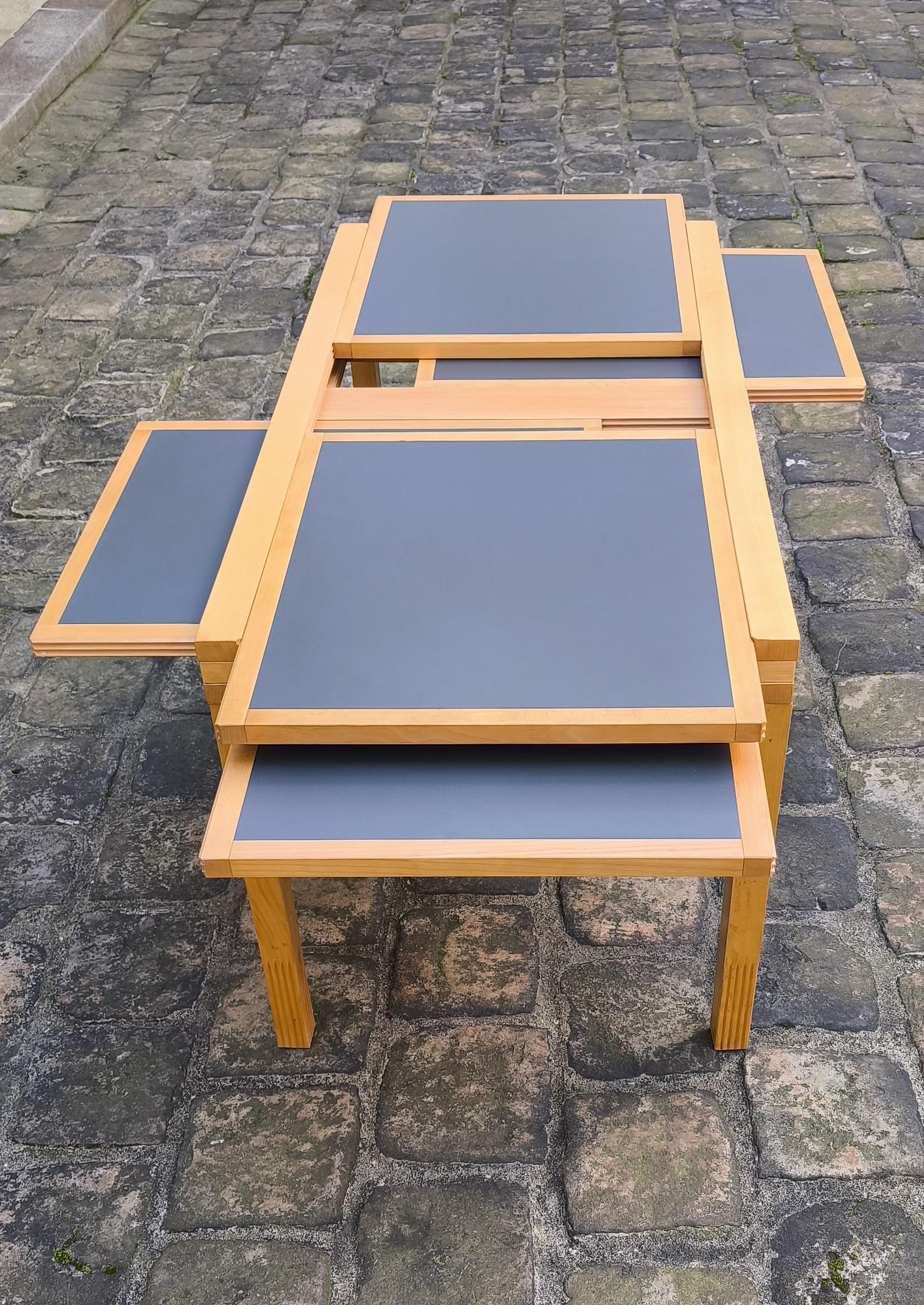 Mid Century Modular dining Table by Bernard Vuarnesson 80s - France 12