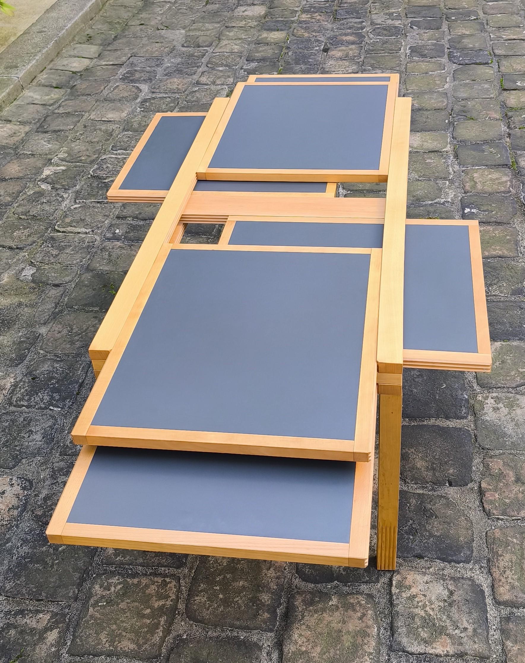 Mid Century Modular dining Table by Bernard Vuarnesson 80s - France 13