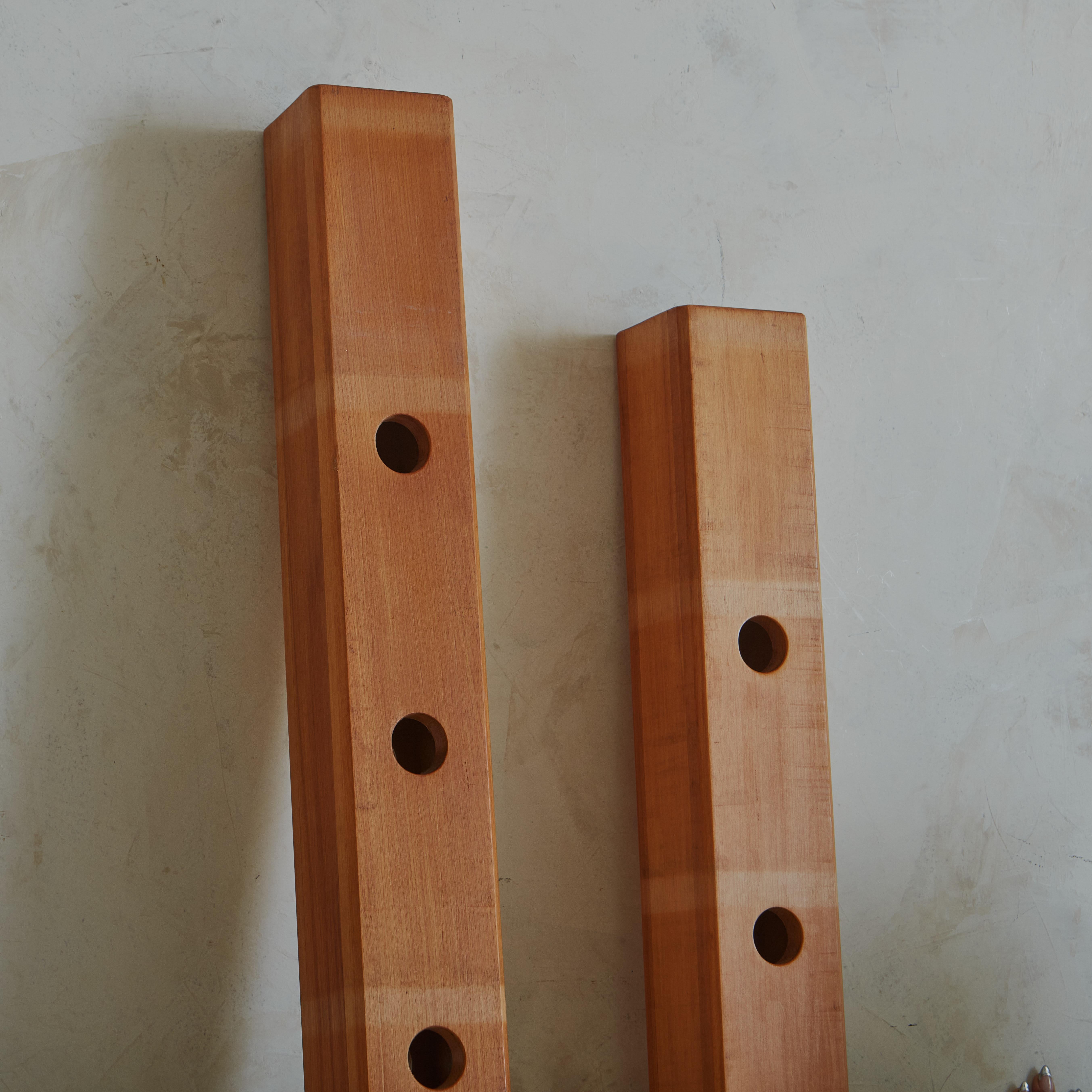 Mid Century Modular Etagere in Sycamore Wood For Sale 7