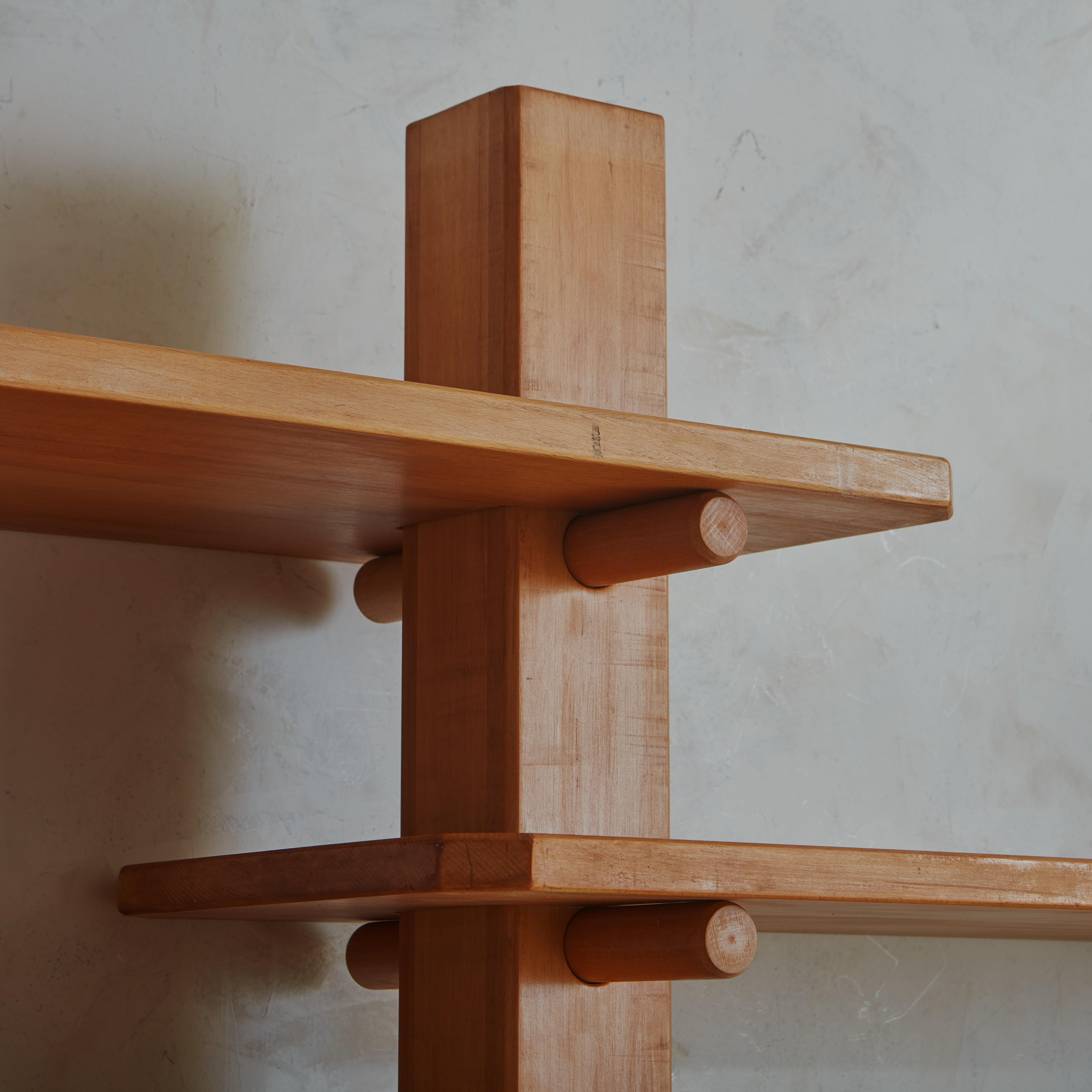 20th Century Mid Century Modular Etagere in Sycamore Wood For Sale