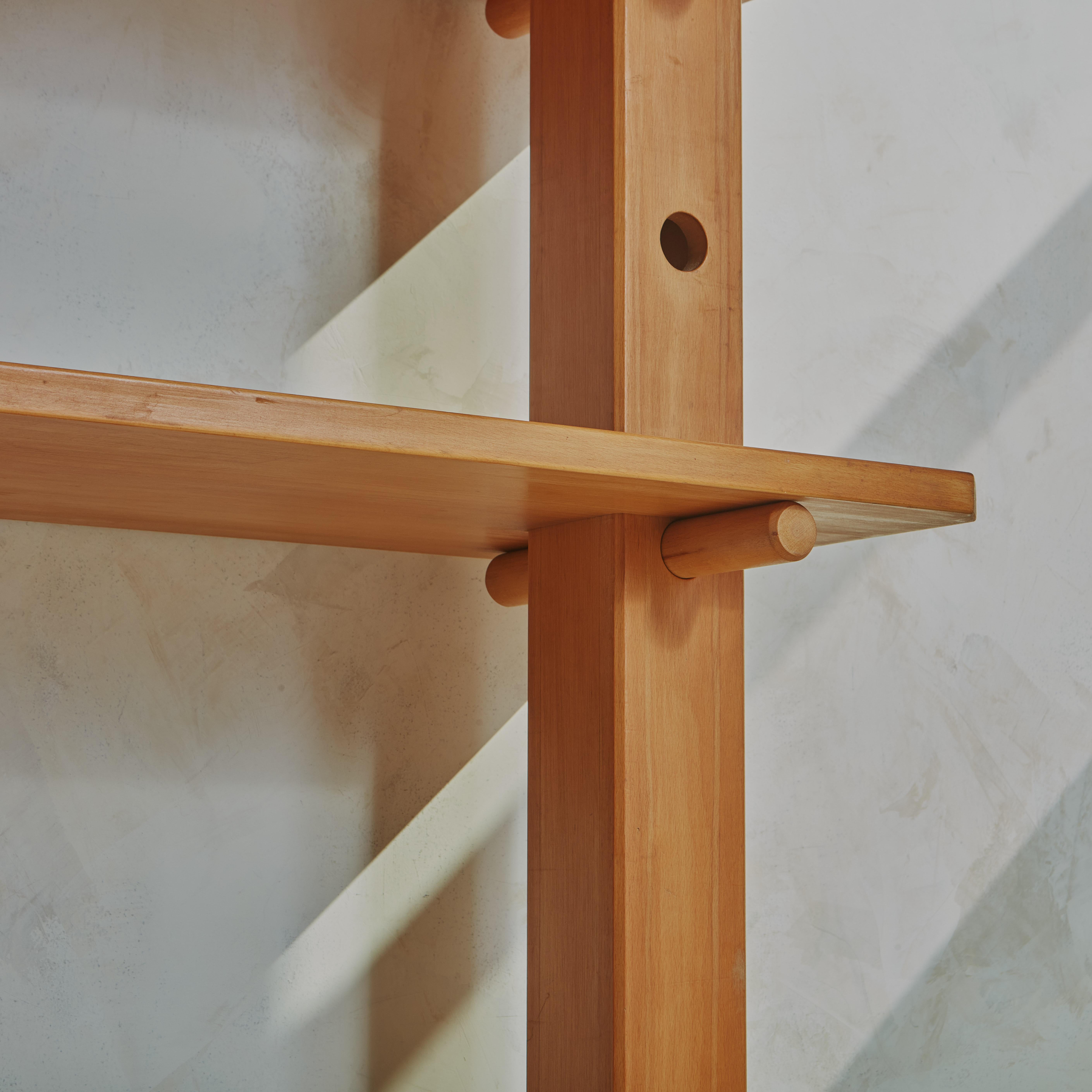 Mid Century Modular Etagere in Sycamore Wood For Sale 2