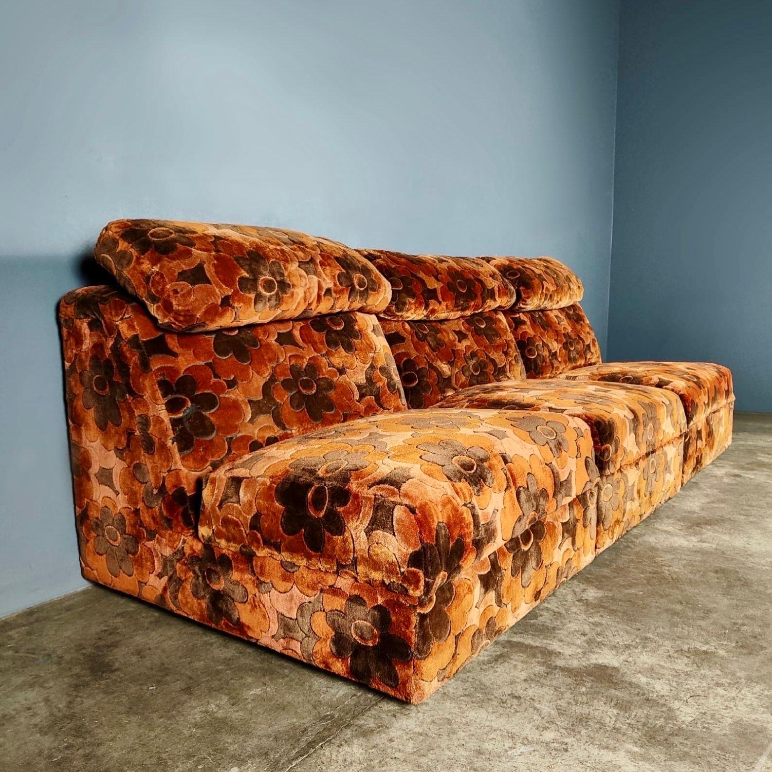 Mid Century Modular Fabric Sofa By Englender Vintage Retro MCM In Excellent Condition In Cambridge, GB