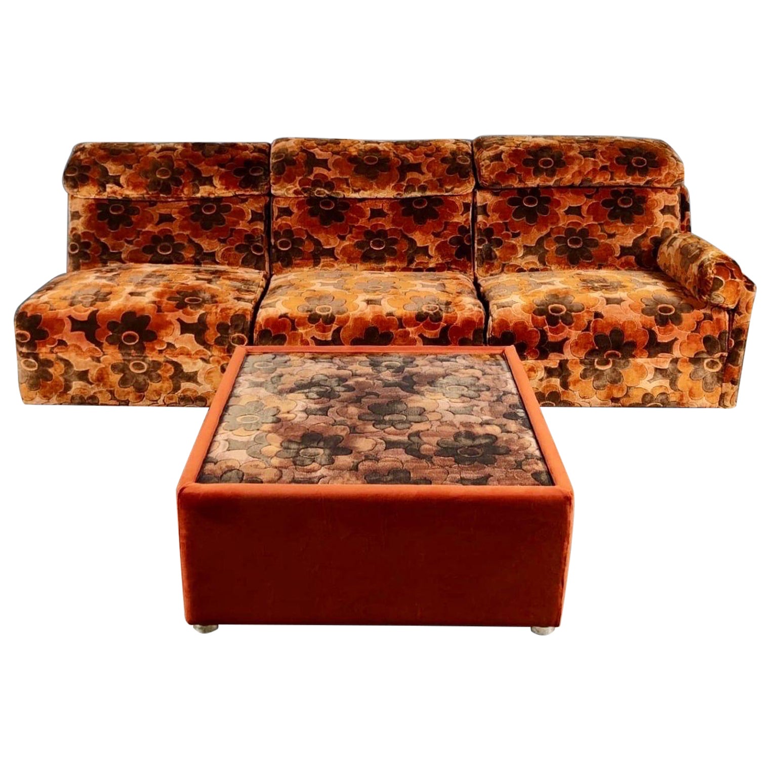 Mid Century Modular Fabric Sofa By Englender Vintage Retro MCM