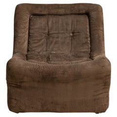 Mid-Century Modular Lounge Chair in Corduroy Upholstery