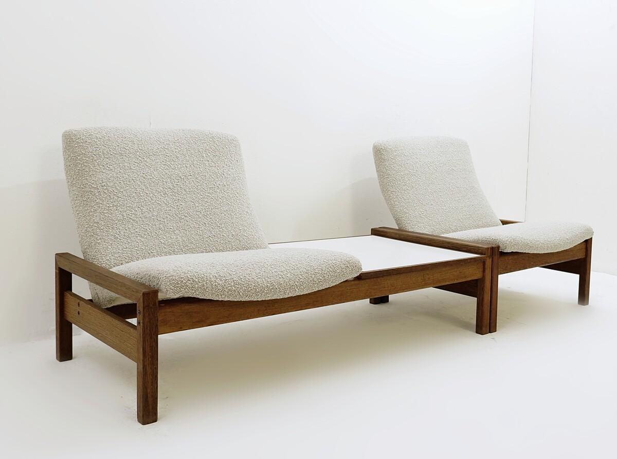 Wood Midcentury Modular Seating Group by Georges van Rijck for Beaufort, 1960s For Sale