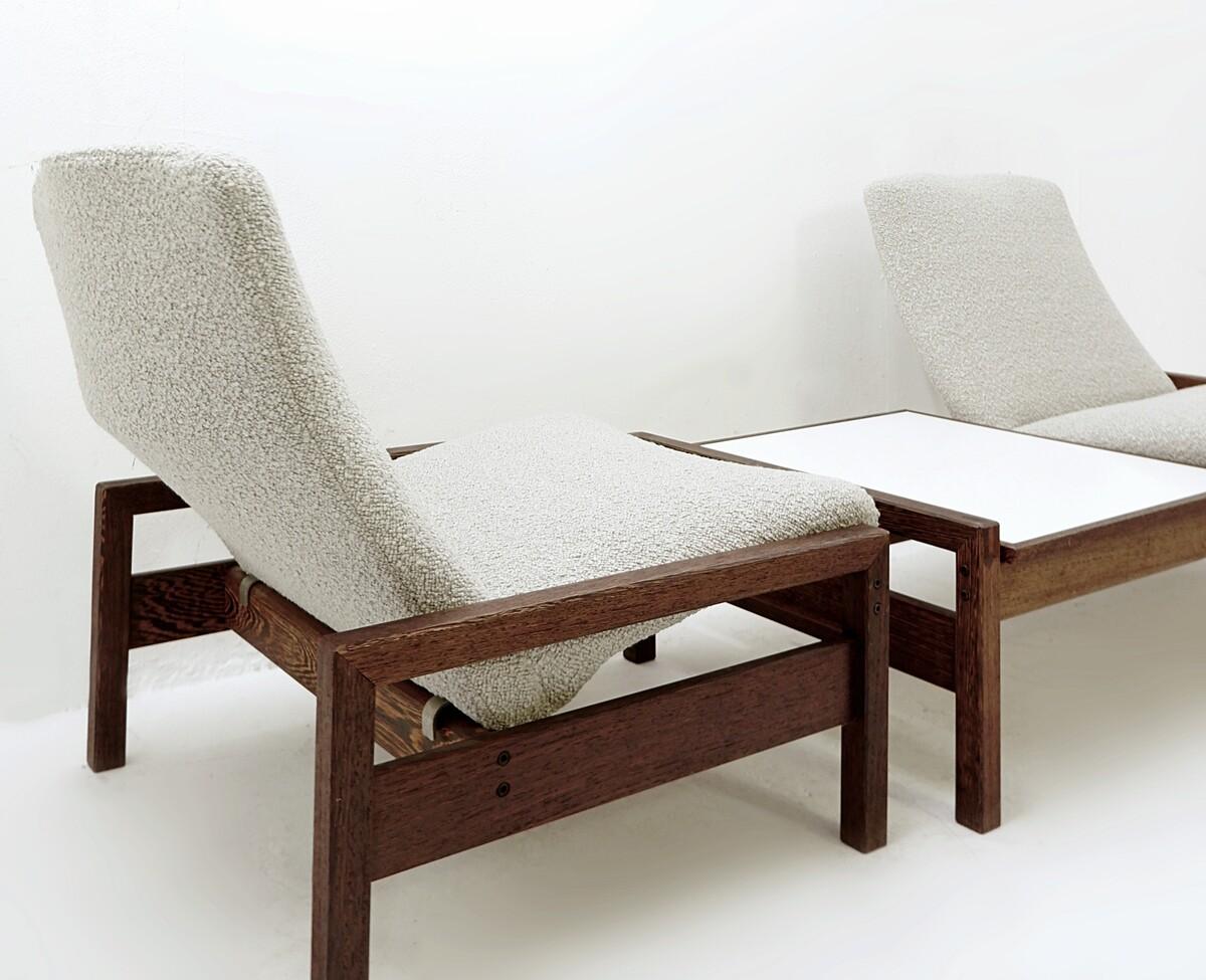 Wood Midcentury Modular Seating Group by Georges van Rijck for Beaufort, 1960s For Sale