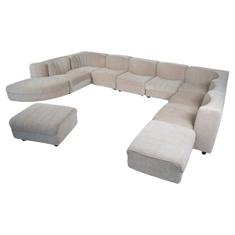 Tissu Canapé modulaire du milieu du siècle modèle 9 000 de Tito Agnoli pour Arflex, Italie, 1970 en vente