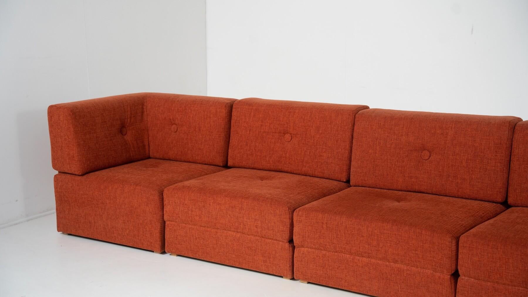 Mid-Century Modern Mid-Century Modular Sofa, Original Upholstery, 1960s For Sale
