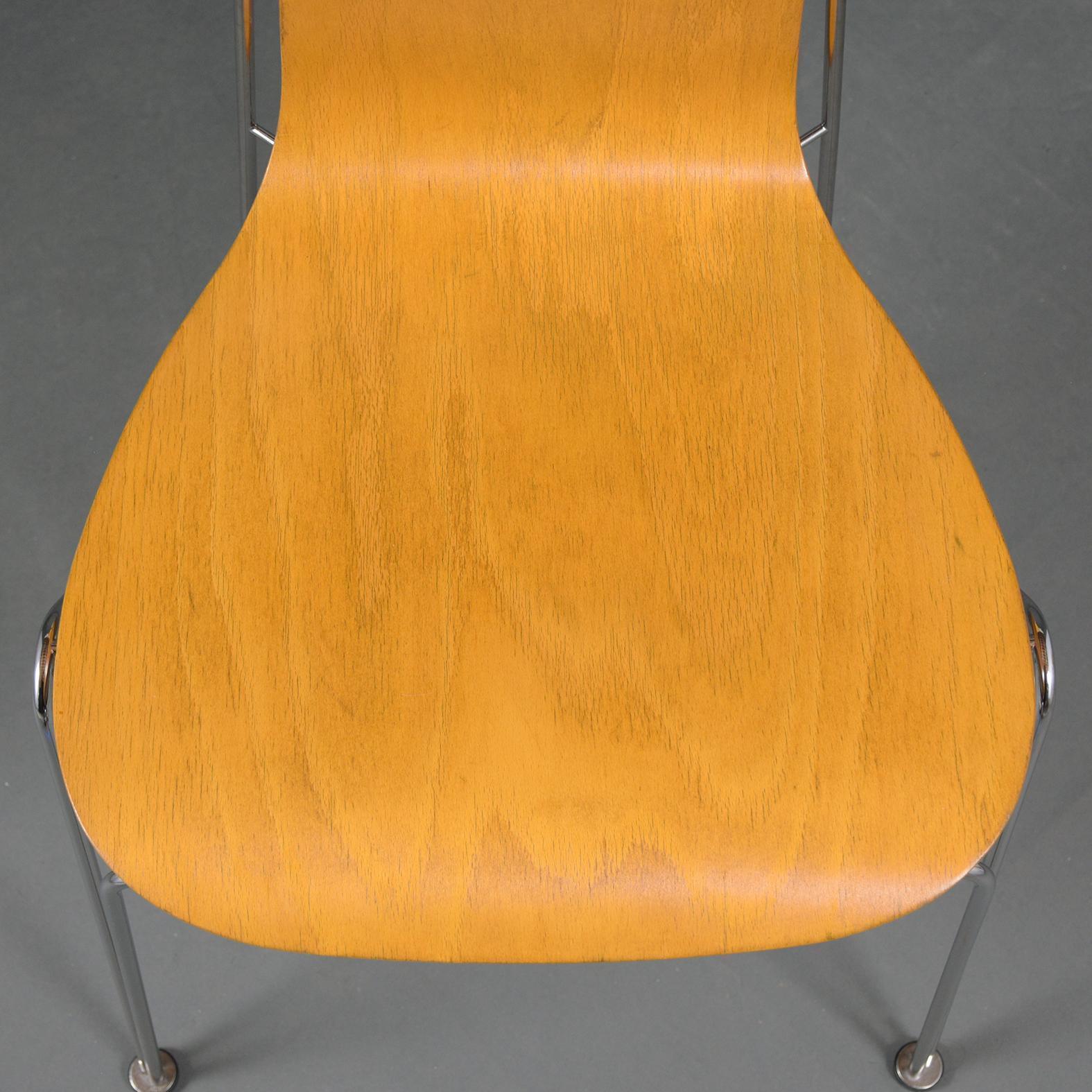 Late 20th Century Set of Four Mid-Century Plywood Chairs