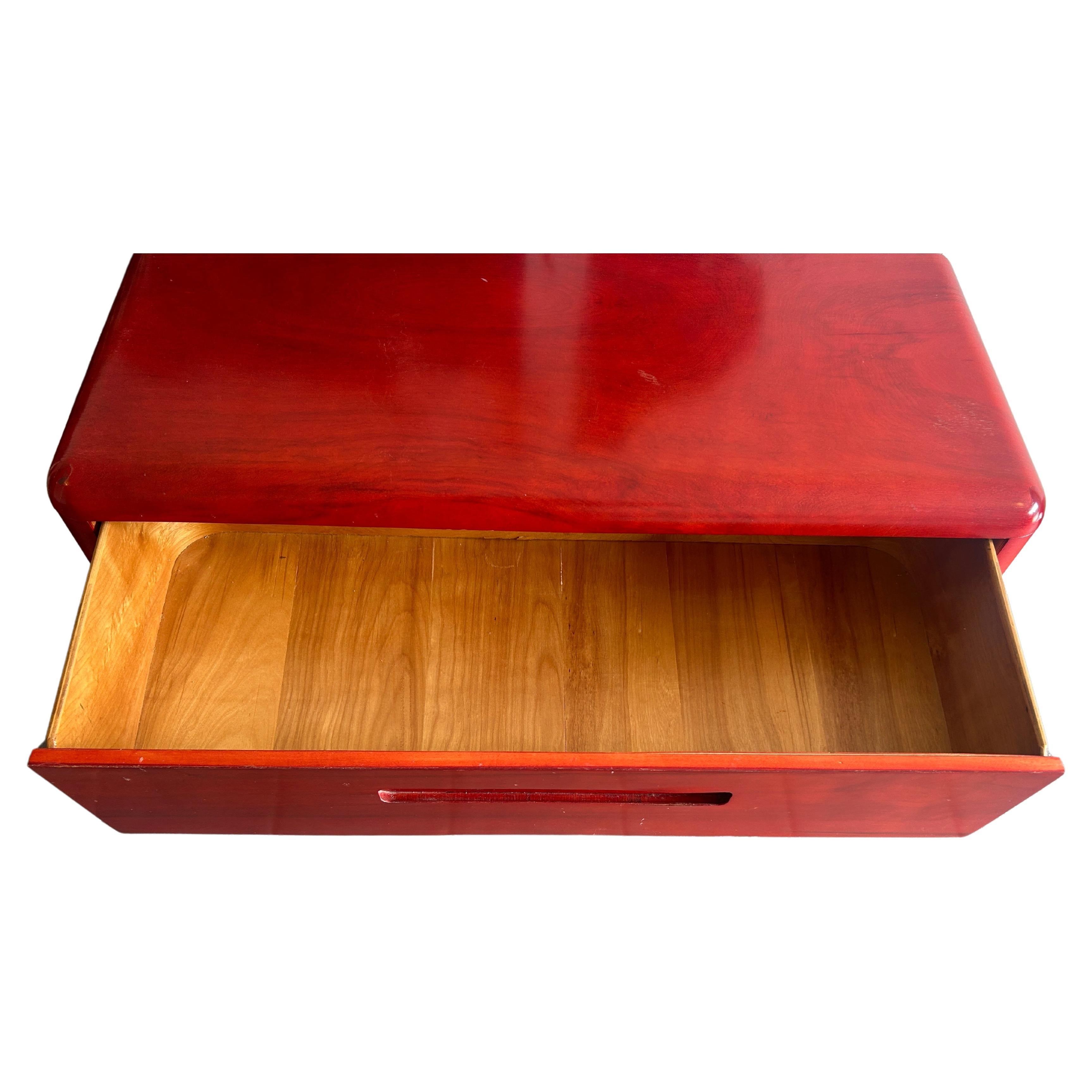 Woodwork Mid century molded plywood Red dresser by Paul Goodman for plymold