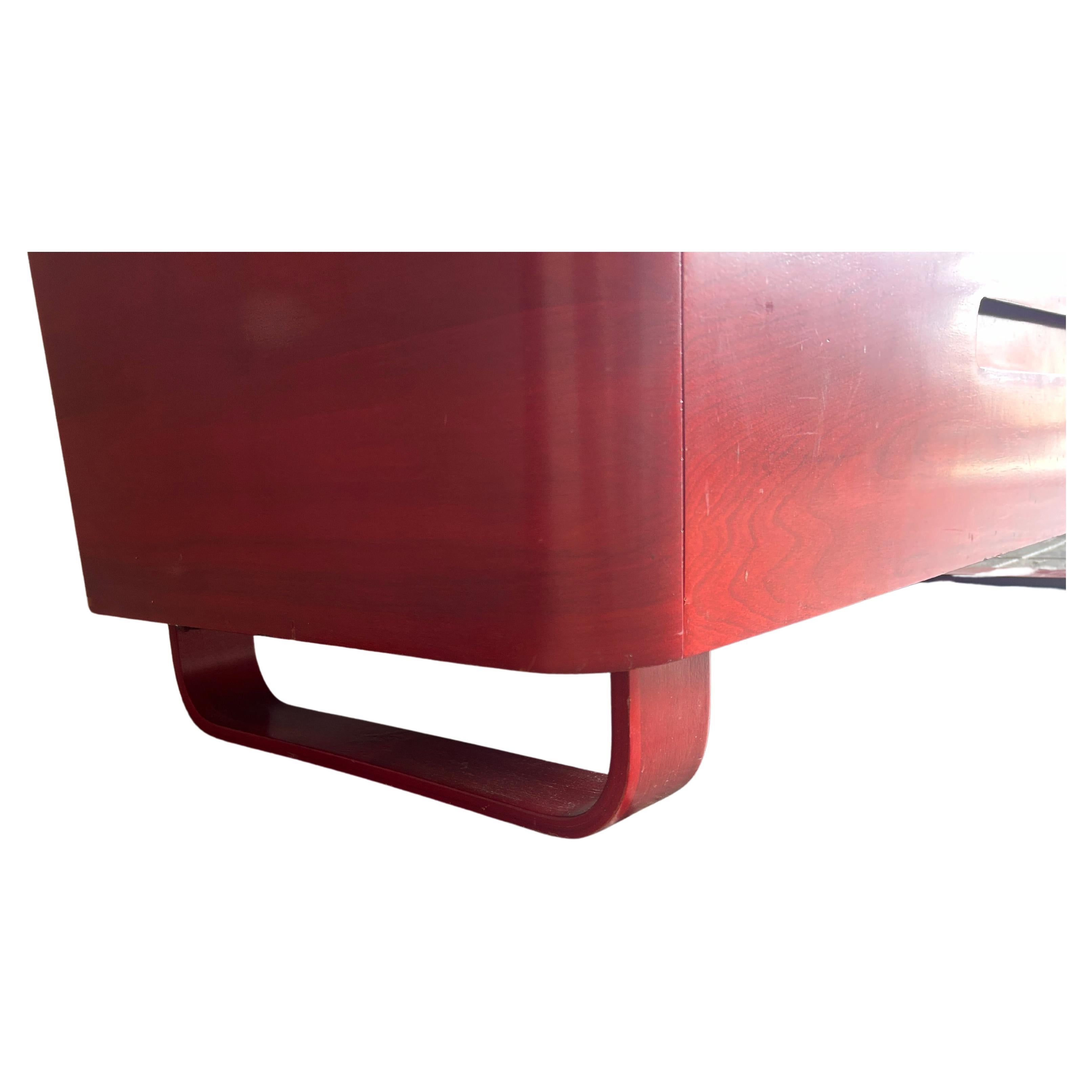 Mid-20th Century Mid century molded plywood Red dresser by Paul Goodman for plymold