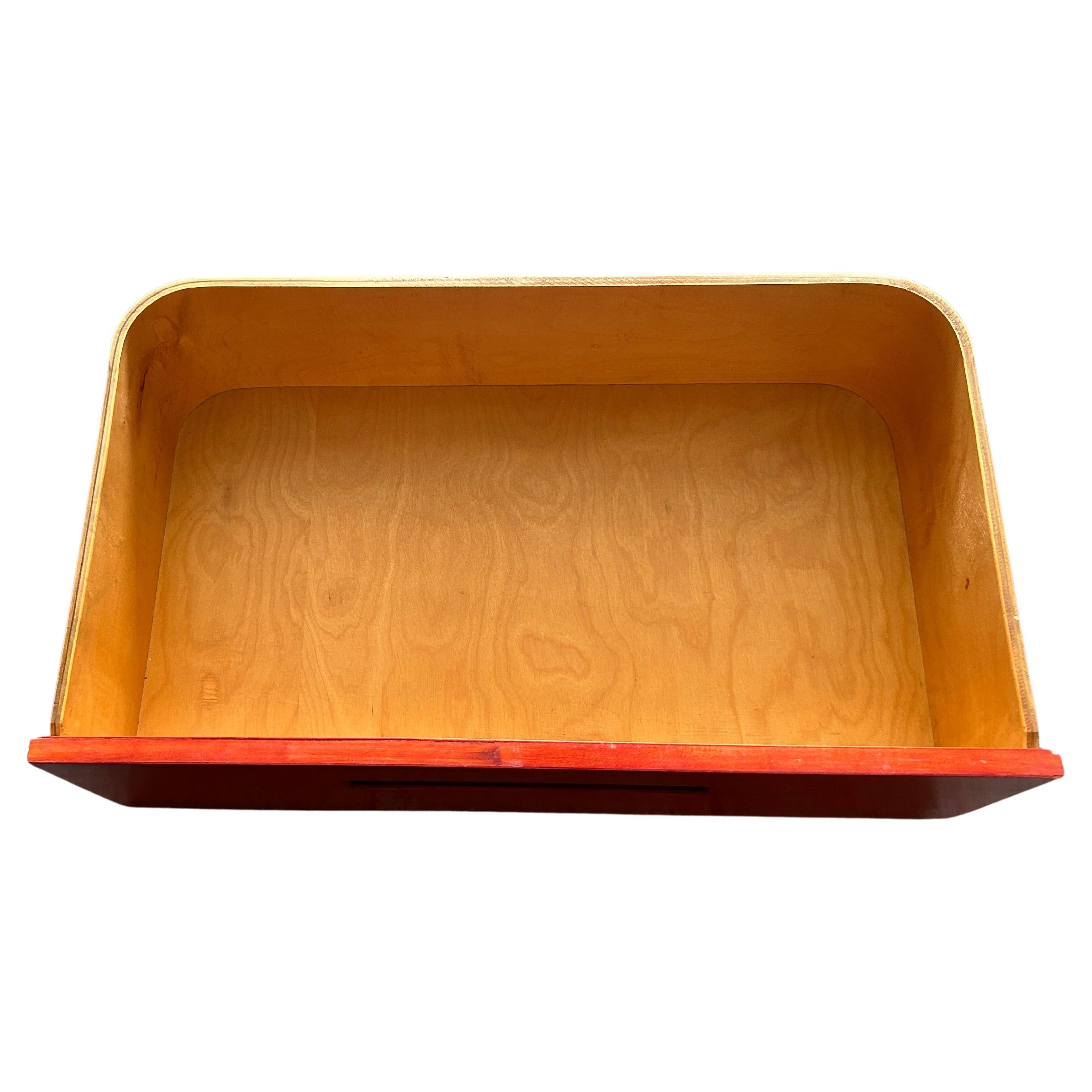Mid-20th Century Mid century molded plywood tall Red dresser by Paul Goodman for plymold