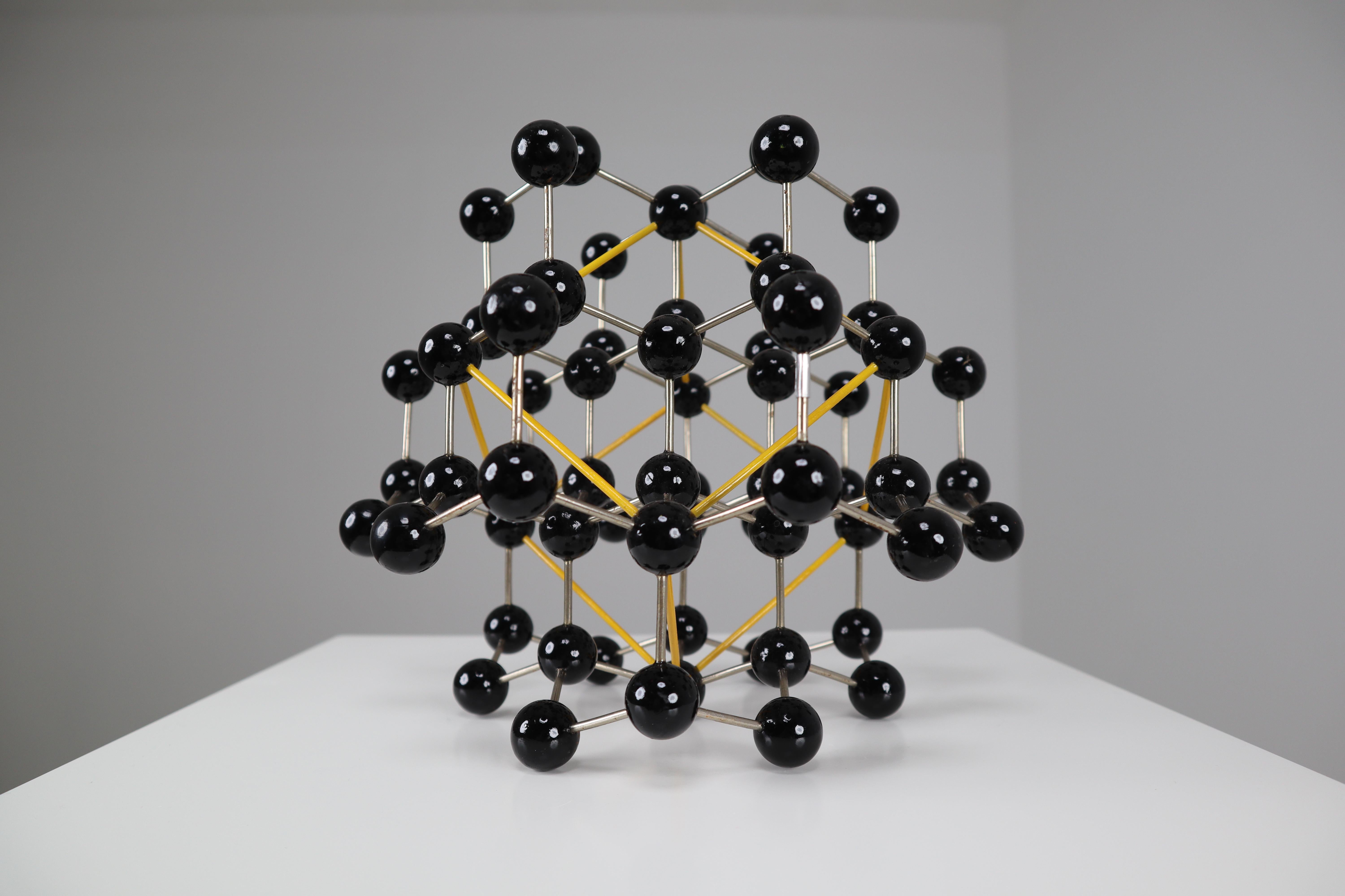 Mid-Century Molecular Structure from Prague in Black and Yellow 3