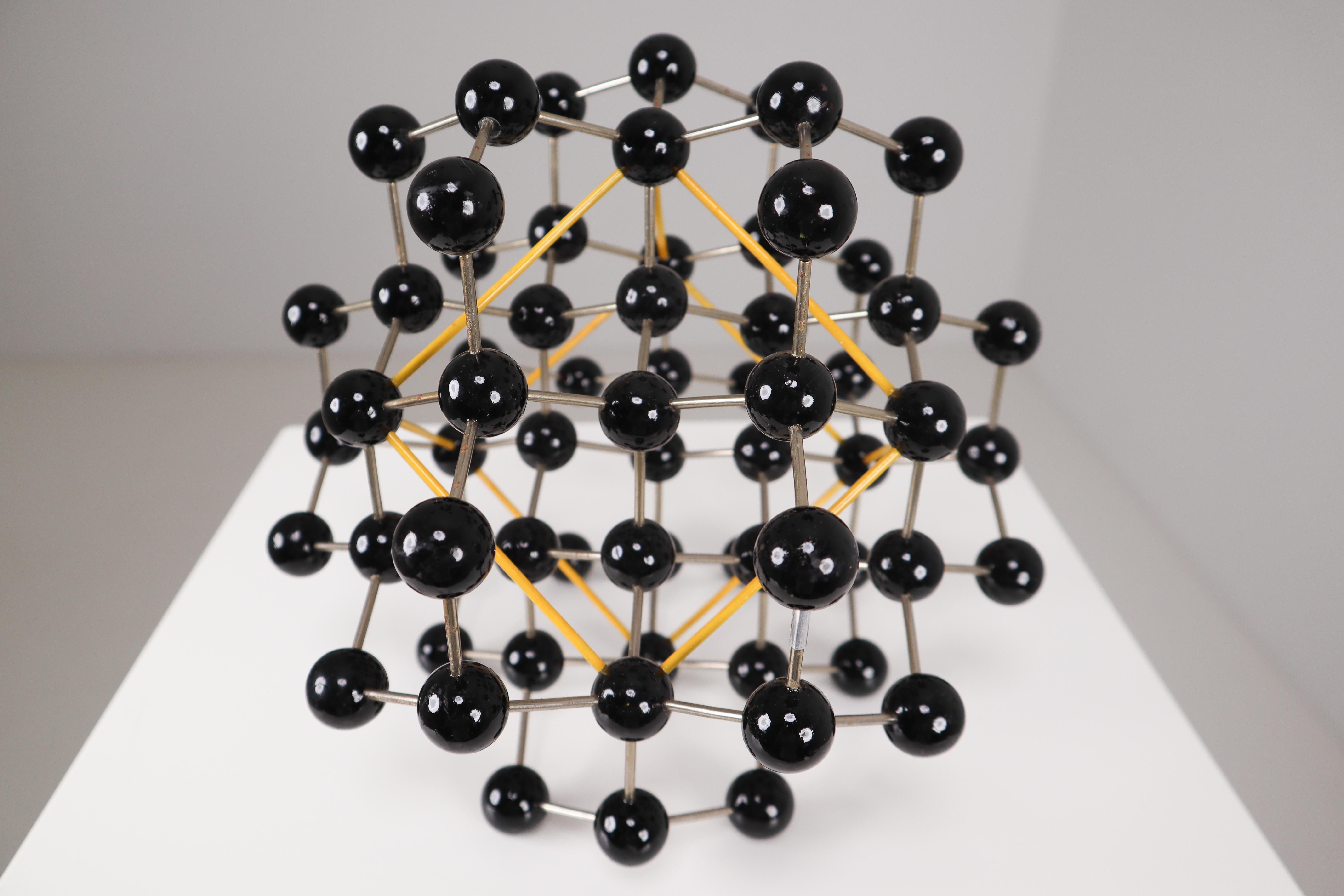 Mid-Century Molecular Structure from Prague in Black and Yellow 4