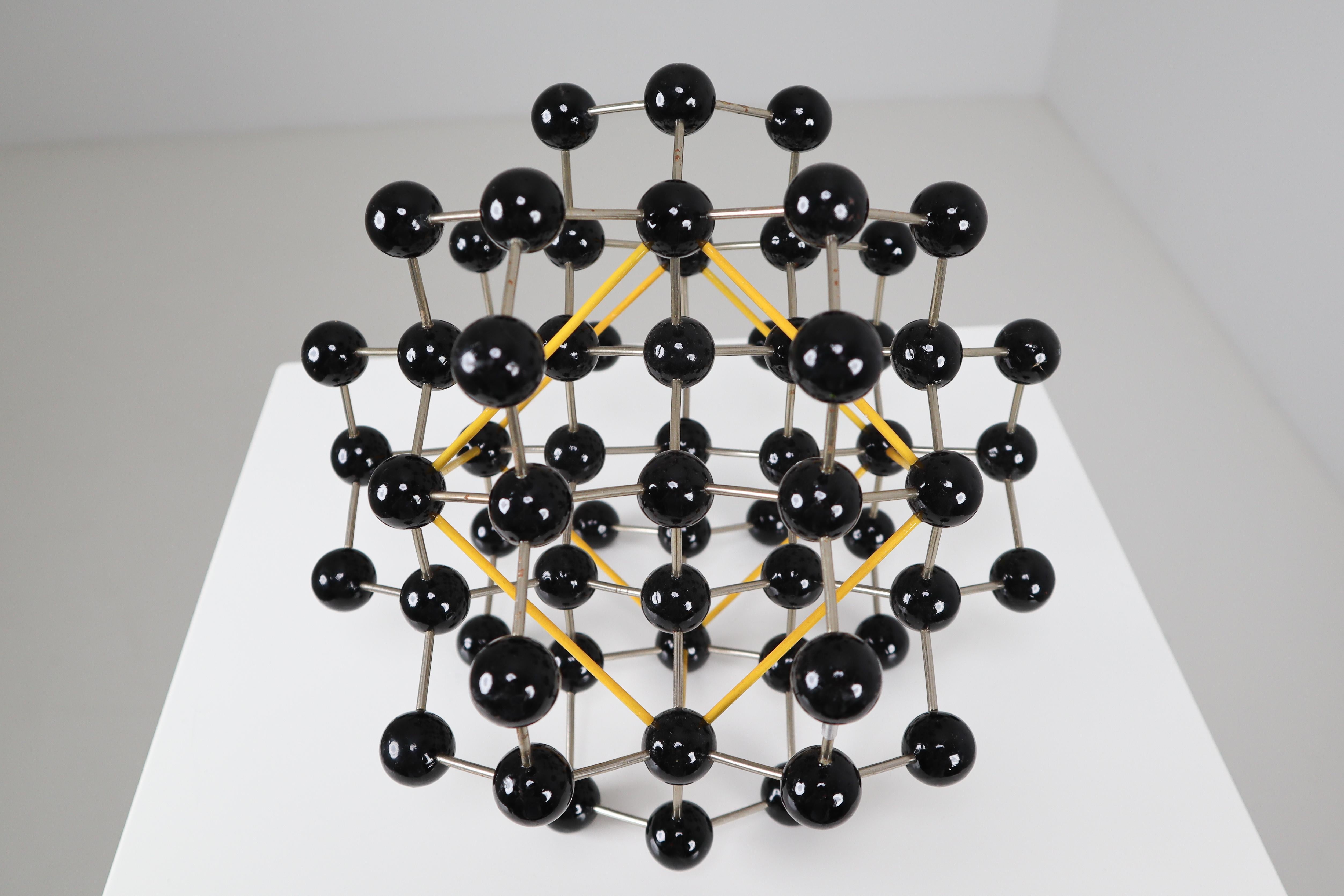 Czech Mid-Century Molecular Structure from Prague in Black and Yellow