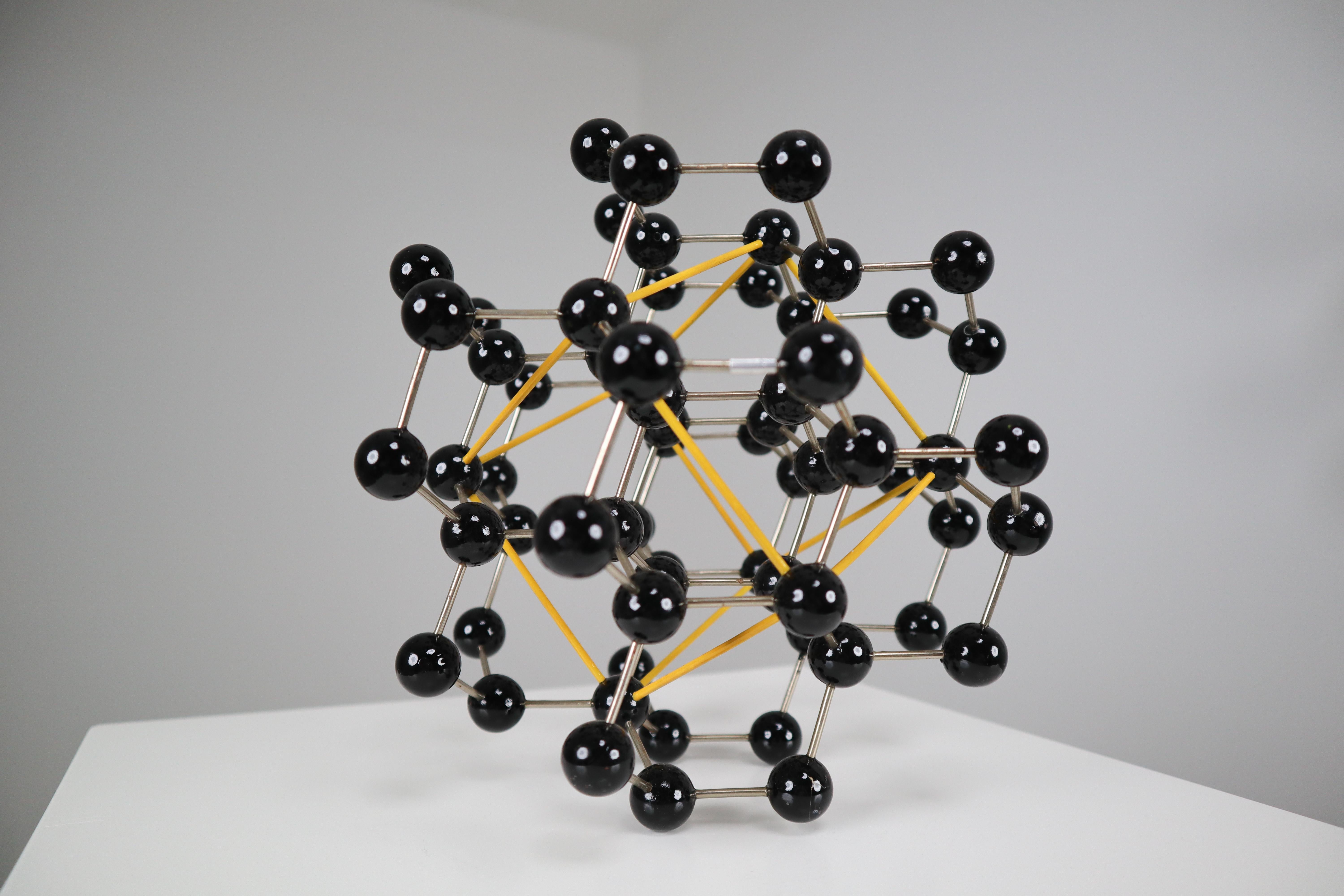Mid-Century Molecular Structure from Prague in Black and Yellow 1