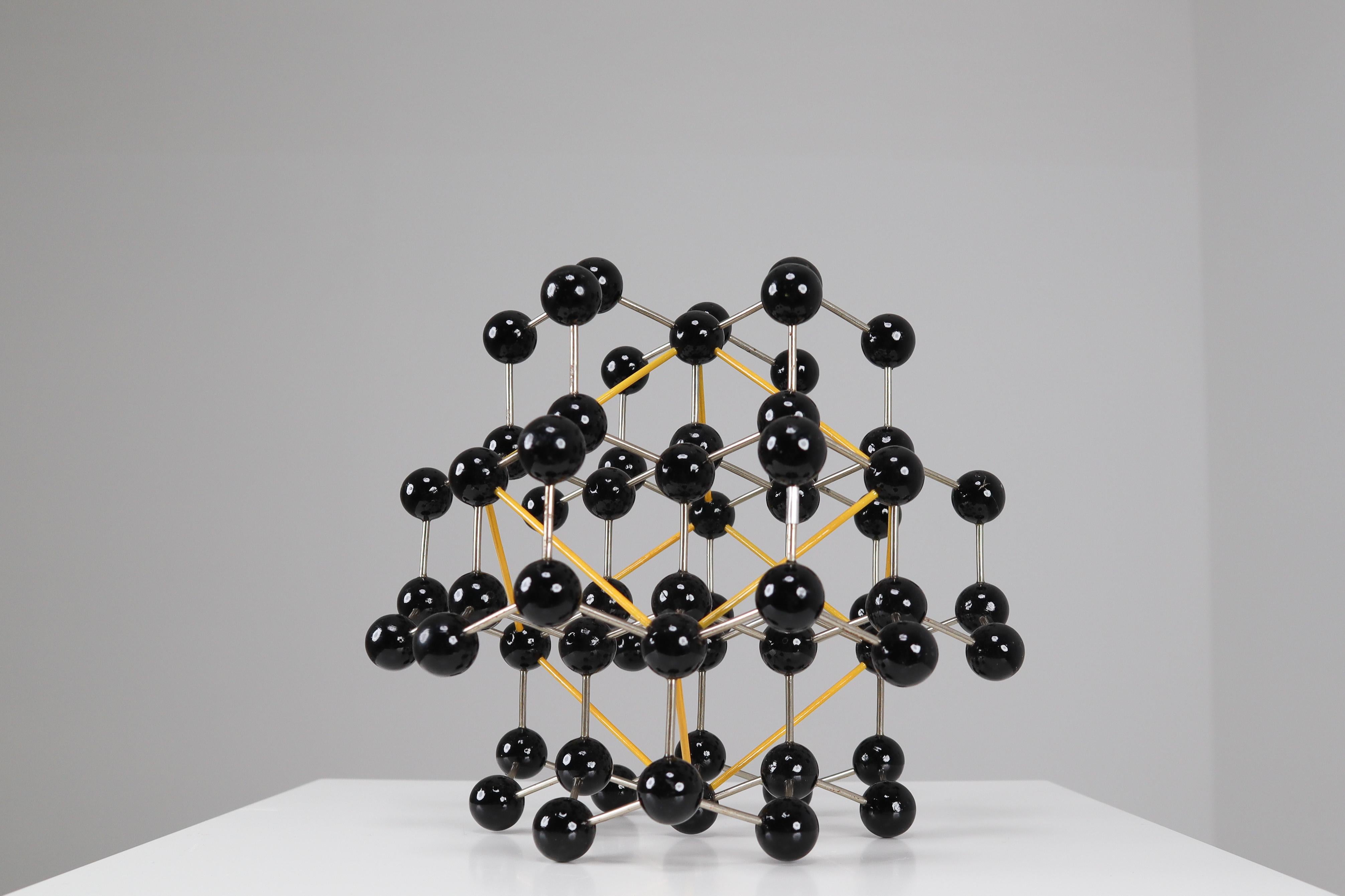 Mid-Century Molecular Structure from Prague in Black and Yellow 2