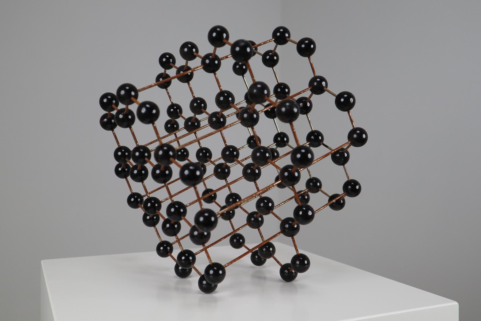 Mid-Century Molecular Structure Model in Black, Europe 1950s In Good Condition In Almelo, NL
