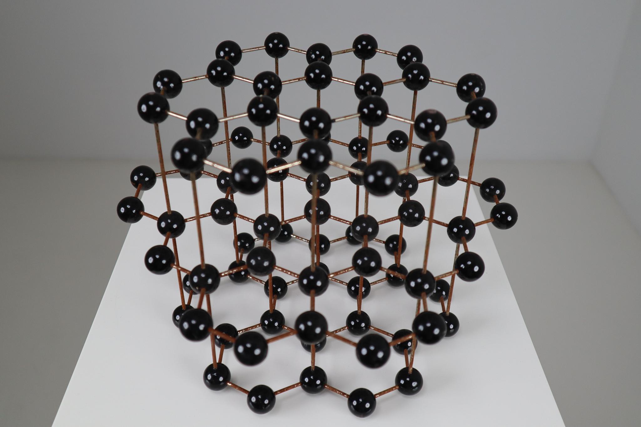 Mid-Century Molecular Structure Model in Black, Europe 1950s 2