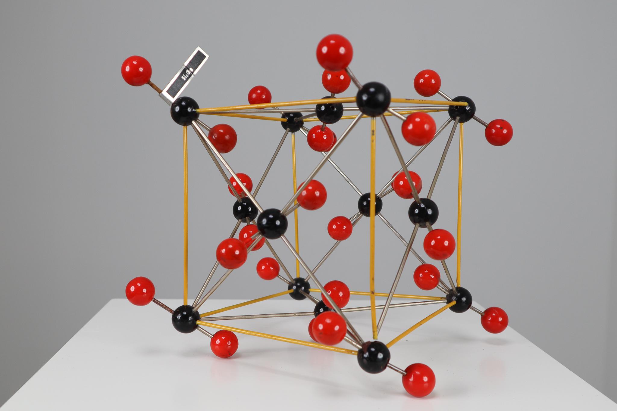 This beautiful patinated metal 1950s molecular structure of 