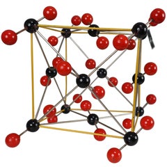 Vintage Mid-Century Molecular Structure of "Chlorid Uhlicity" Prague, 1950s