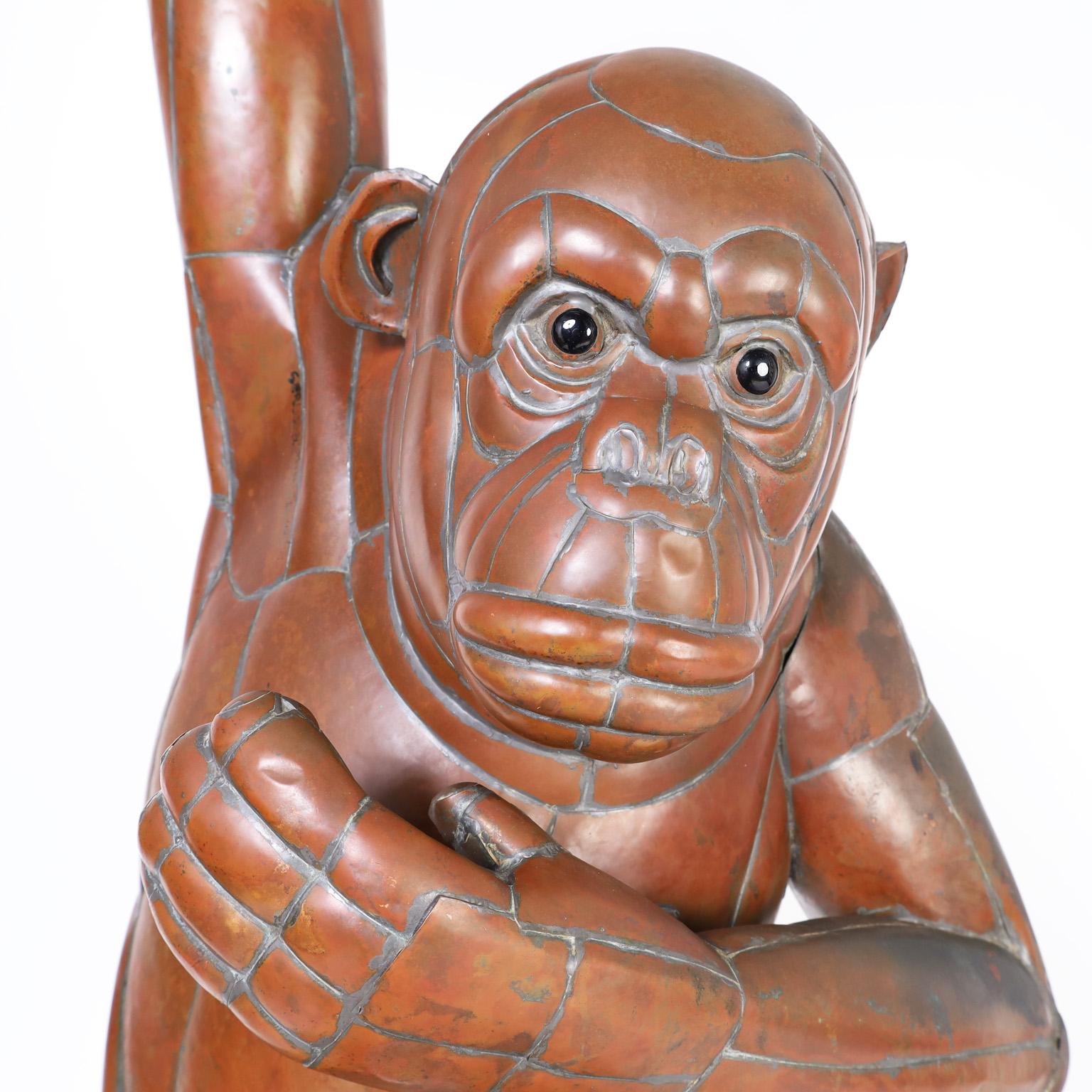 Hand-Crafted Mid Century Monkey or Chimpanzee Sculpture Signed Sergio Bustamante