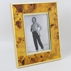 Mid Century Montagnani Italy Metal and Wood Picture Frame