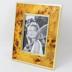 Montagnani Mid-Century Wood and Metal Picture Frame, Italy 1970